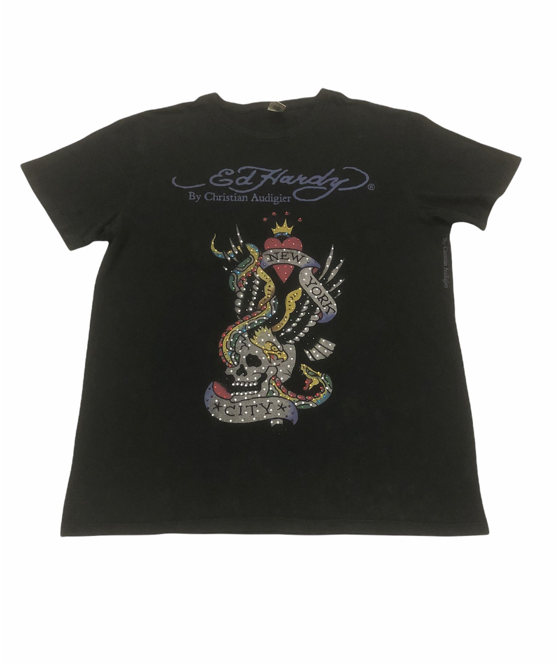 Christian Audigier × Ed Hardy Vintage Distressed Ed Hardy Tshirt Size US XL / EU 56 / 4 - 1 Thumbnail