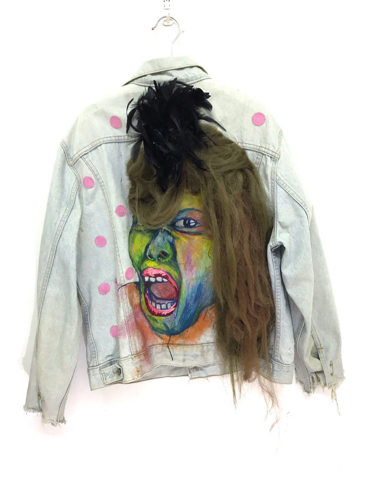 Made in USA Vtg Levi’s Trucker Jacket Rebuild Painted Art