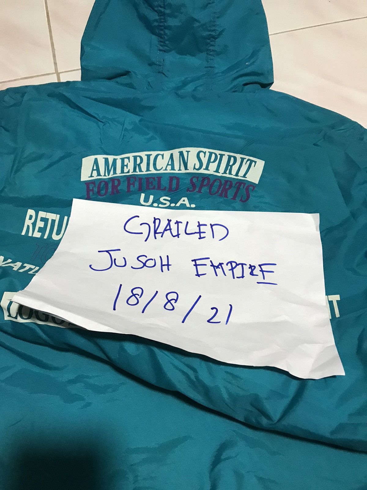 Vintage AMERICAN SPIRIT LOGOS LONG JACKET Size US L / EU 52-54 / 3 - 8 Thumbnail