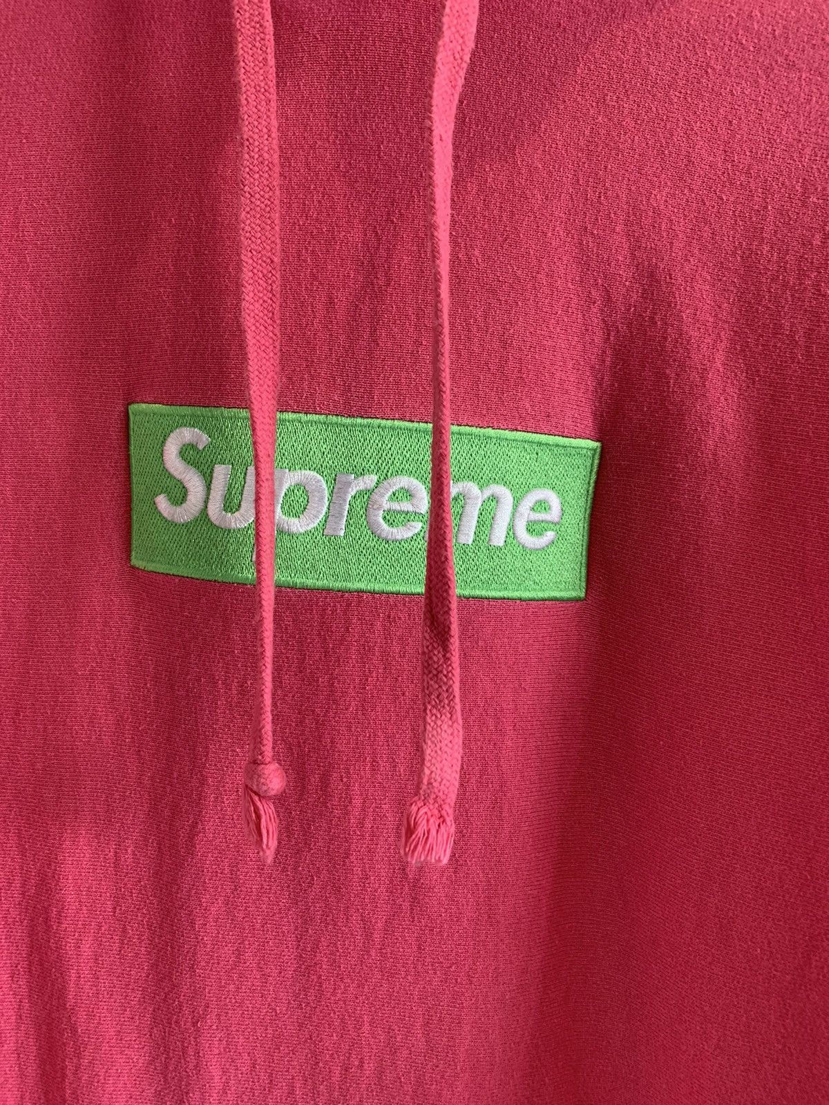 Supreme hoodie pink outlet and green