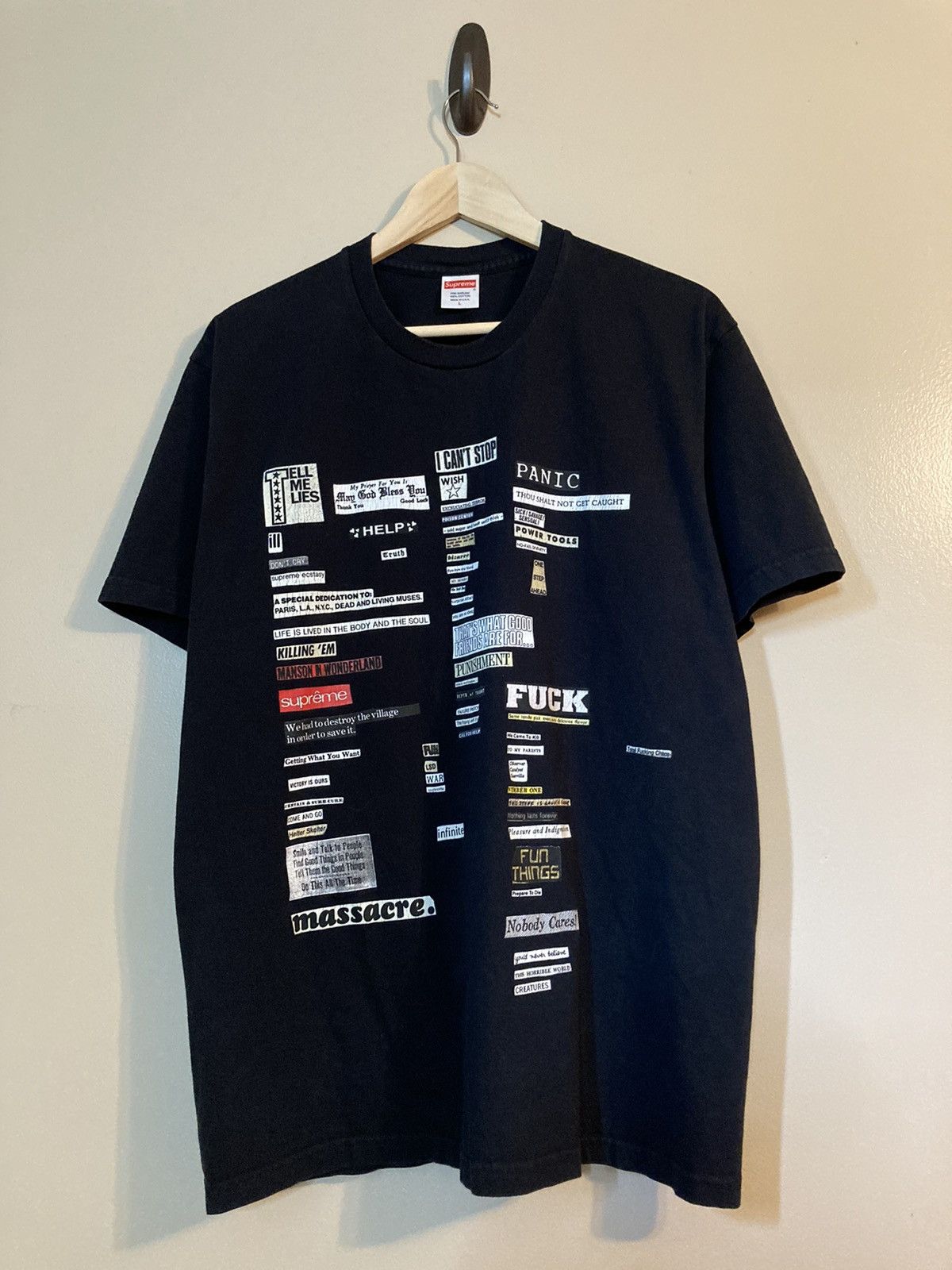 Supreme cutouts tee black online