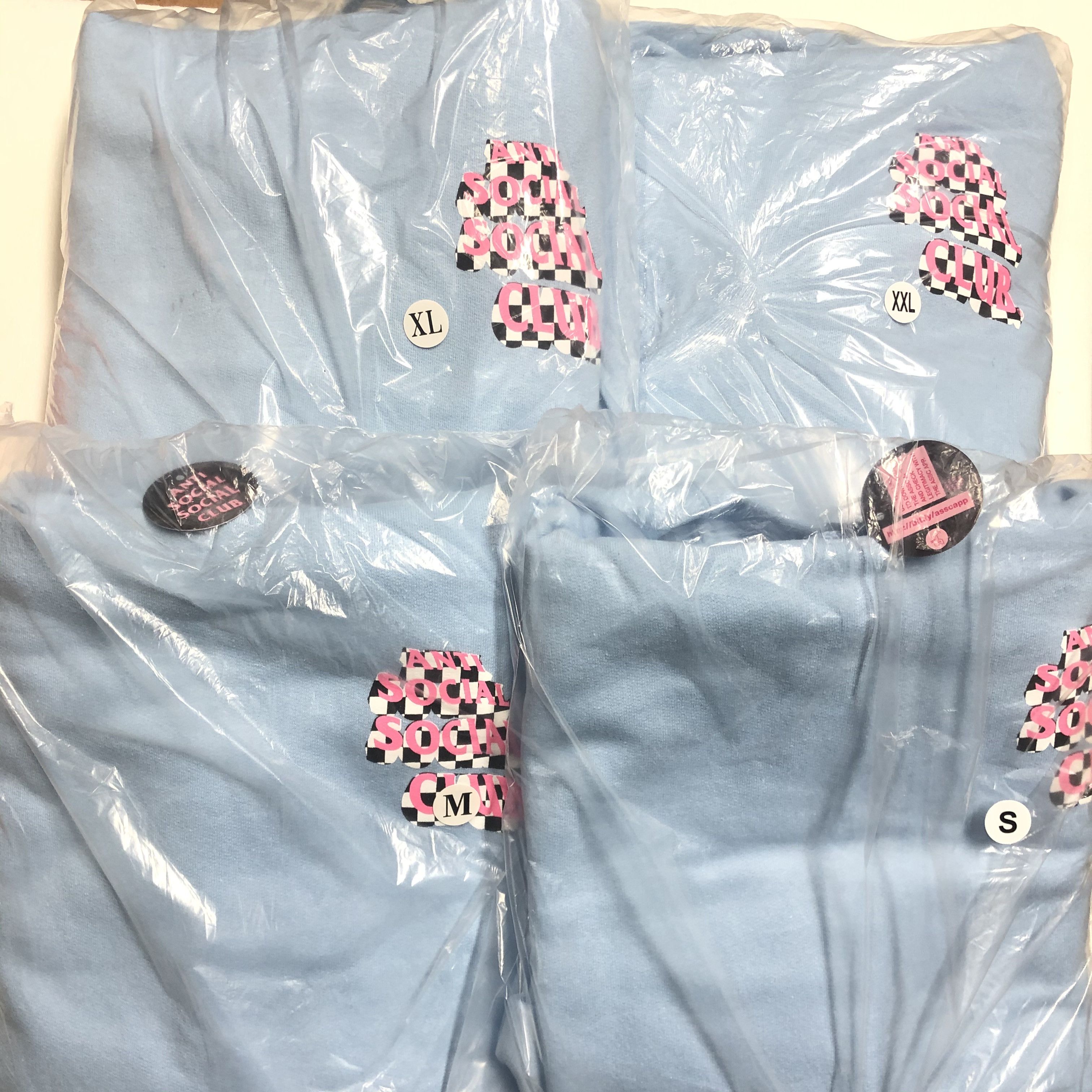 Anti Social Social Club DS Pink ASSC Checkered Costumes Sky Blue Hoodie BAPE MagOC Size US L / EU 52-54 / 3 - 7 Thumbnail