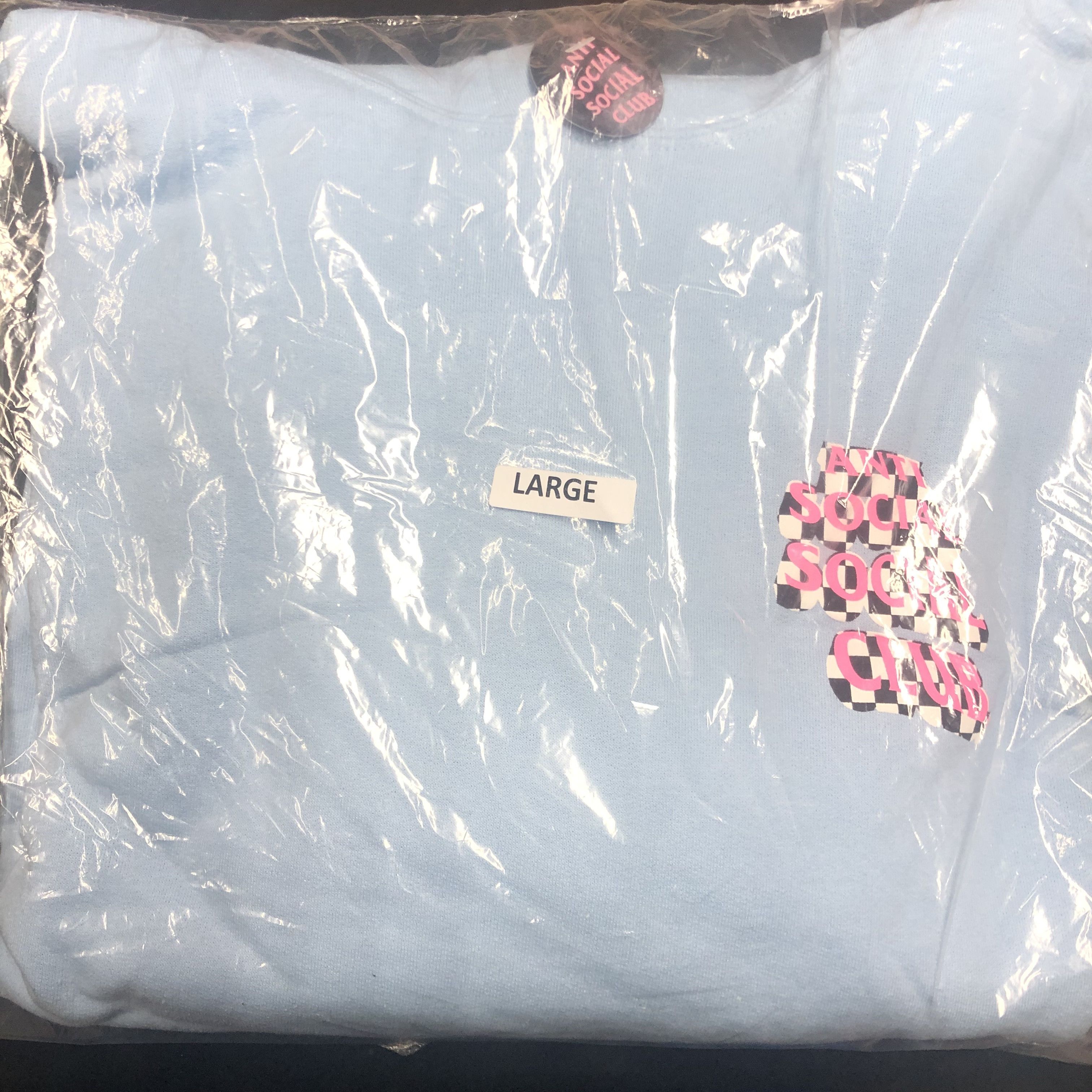 Anti Social Social Club DS Pink ASSC Checkered Costumes Sky Blue Hoodie BAPE MagOC Size US L / EU 52-54 / 3 - 2 Thumbnail