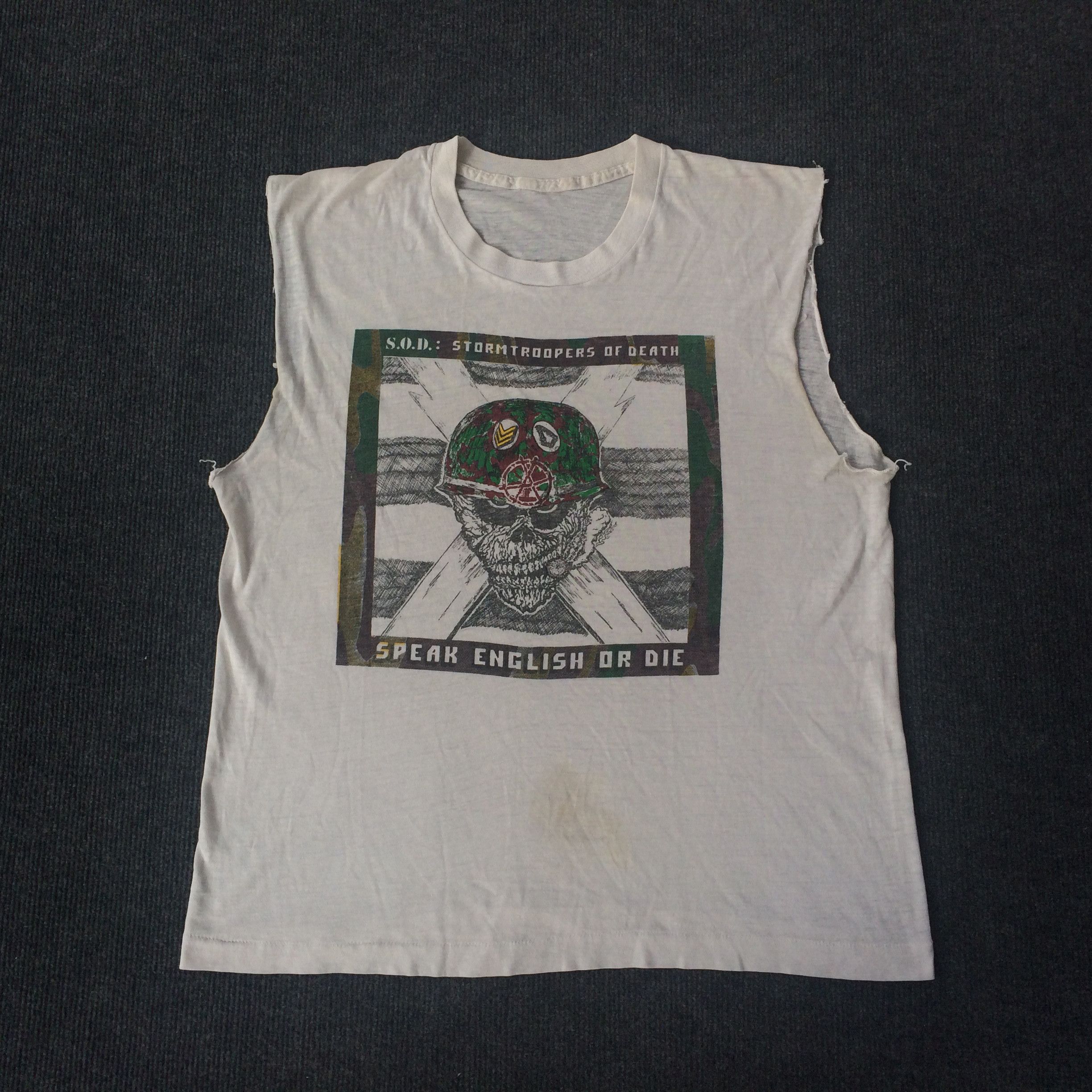 Vintage Vtg S.O.D. 80s Speak English Or Die Heavy Metal Rock T Shirt Size US M / EU 48-50 / 2 - 1 Thumbnail
