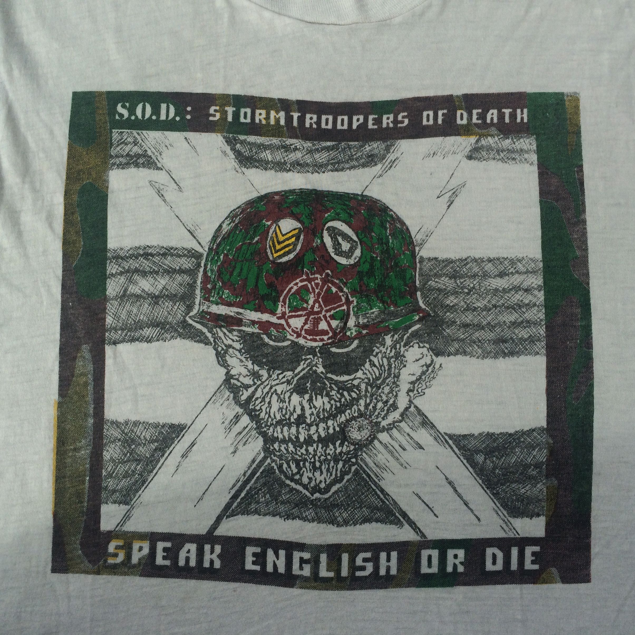 Vintage Vtg S.O.D. 80s Speak English Or Die Heavy Metal Rock T Shirt Size US M / EU 48-50 / 2 - 2 Thumbnail