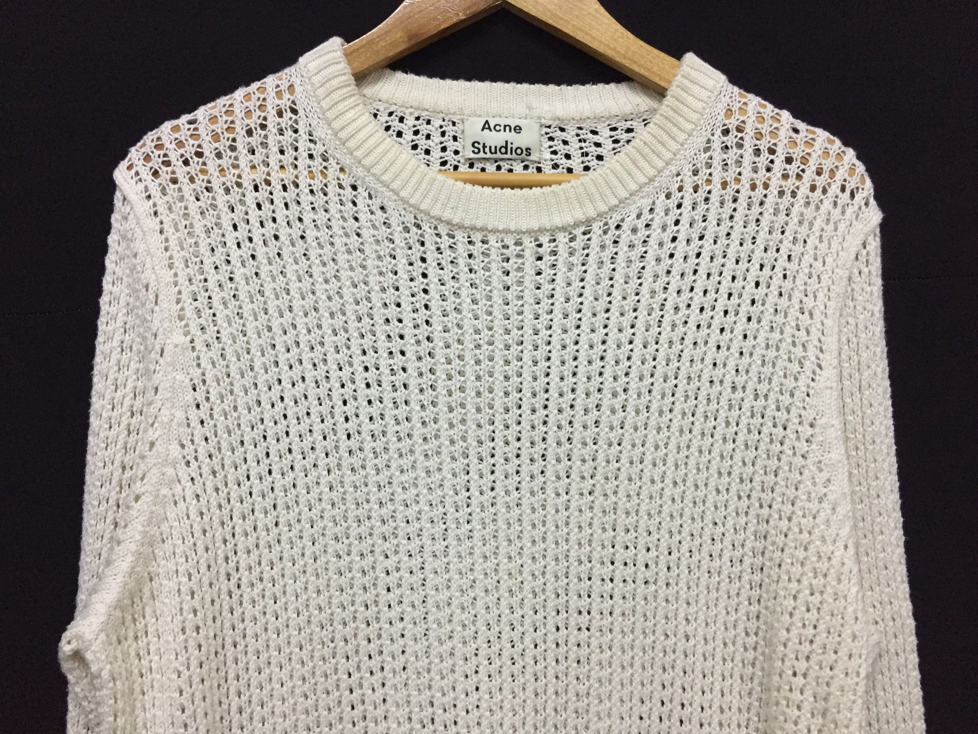 Acne Studios SS18 Beige Narno mesh Knitted Sweater Size US M / EU 48-50 / 2 - 4 Thumbnail