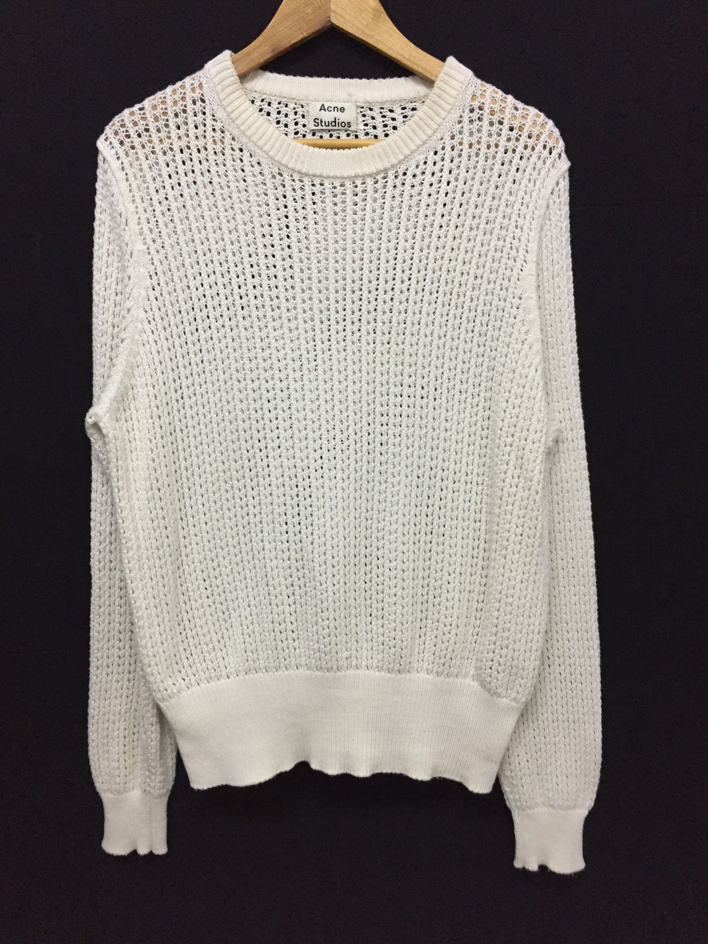 Acne Studios SS18 Beige Narno mesh Knitted Sweater Size US M / EU 48-50 / 2 - 2 Thumbnail