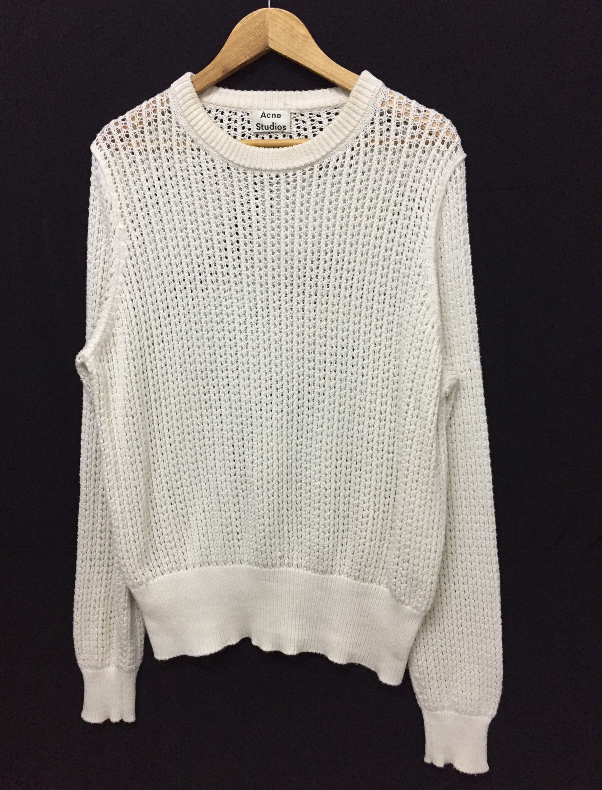 Acne Studios SS18 Beige Narno mesh Knitted Sweater Size US M / EU 48-50 / 2 - 3 Thumbnail