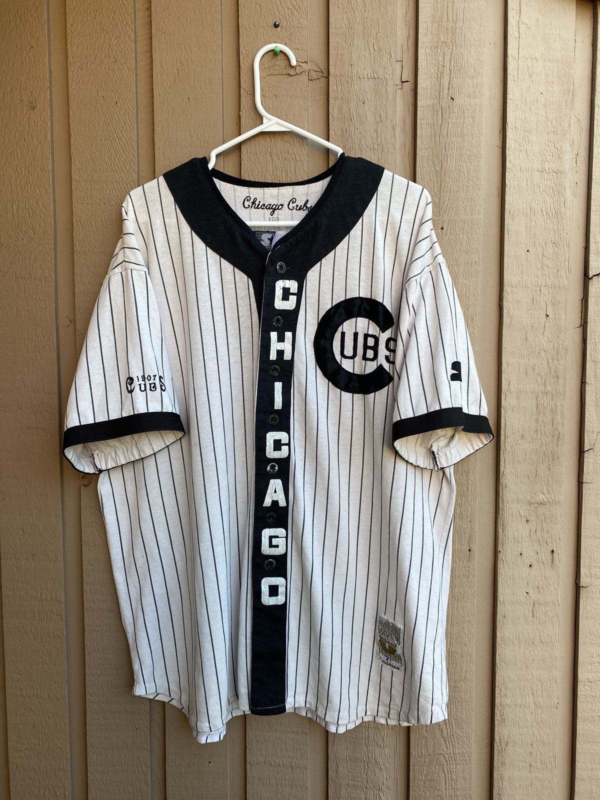 Vinatge Rare STARTER Chicago Cubs 1907 Cooperstown Collection Jersey Sz XL