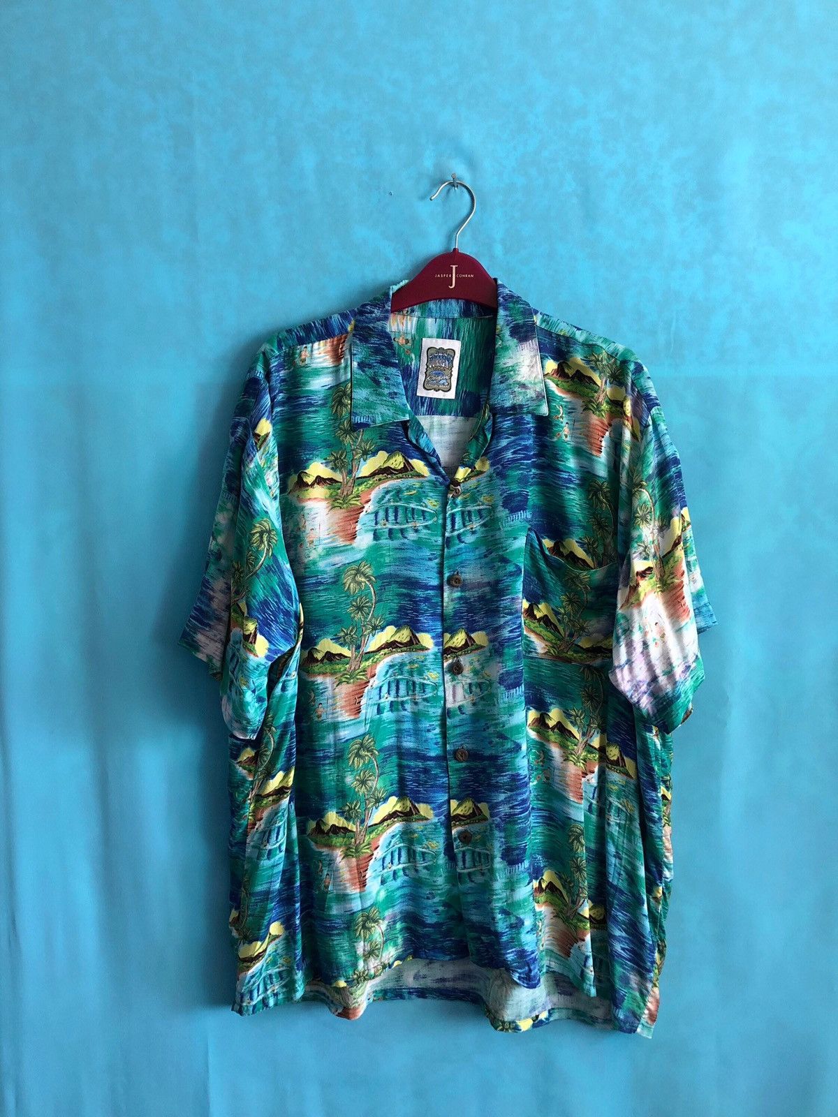 rayon shirt pali style land of aloha #1325