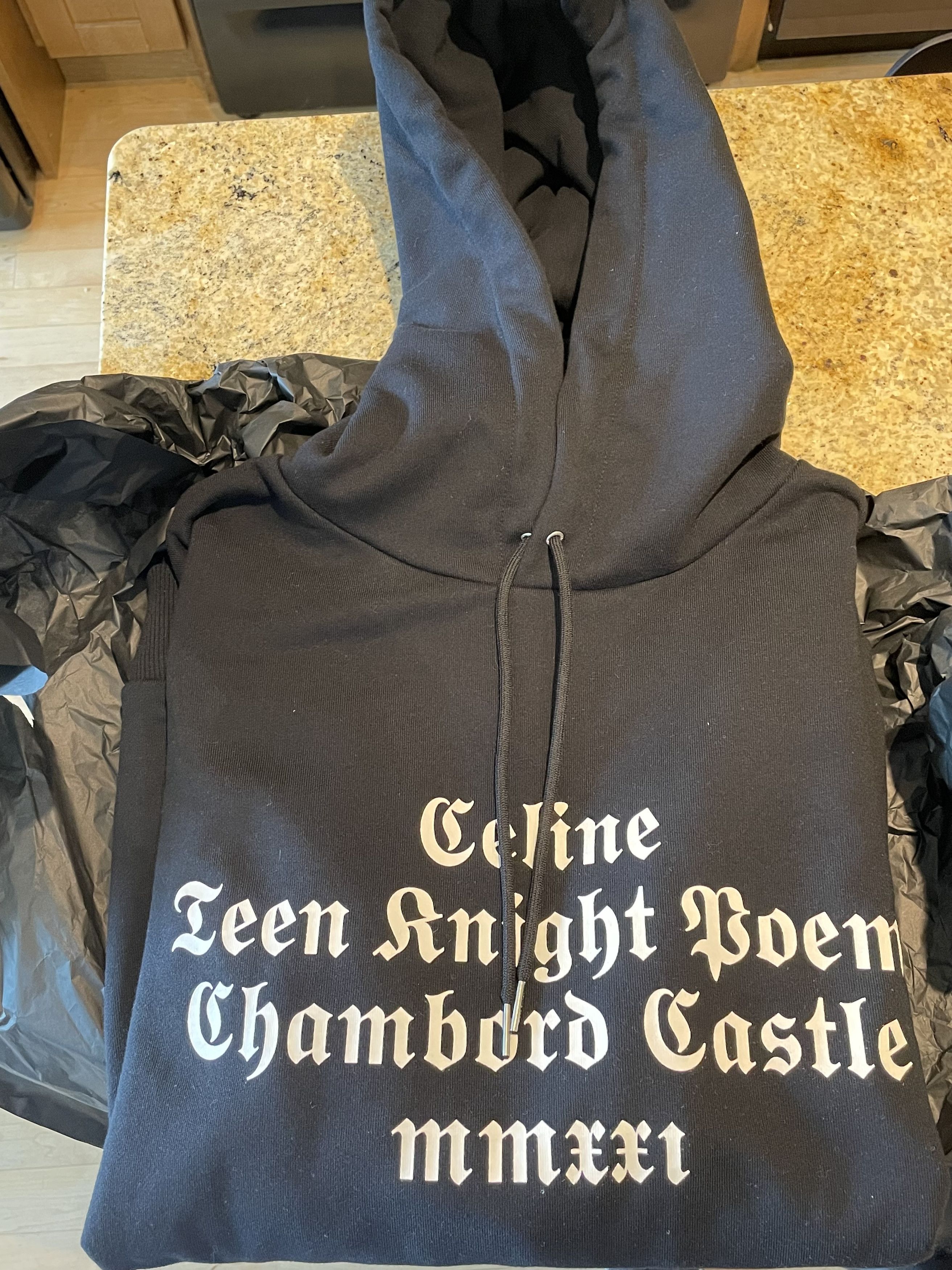 Celine *BRAND NEW* Teen Knight Poem Black Hoodie Size L | Grailed