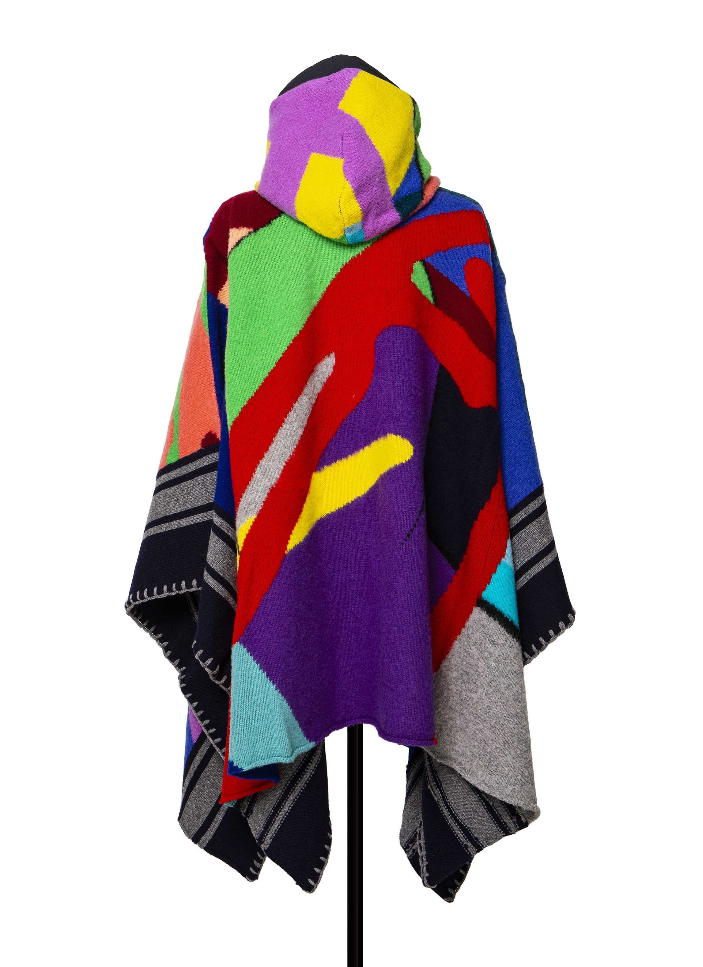 Sacai SACAI x KAWS Jacquard Knit Poncho | Grailed