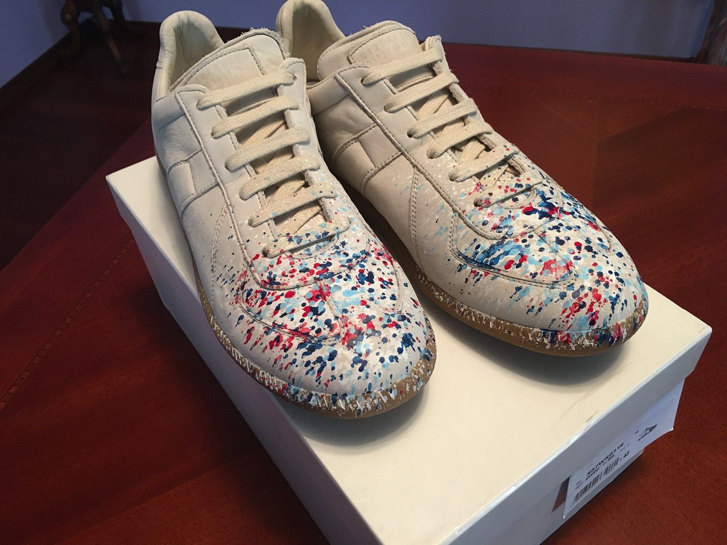 Maison Margiela "Replica" Paint Drop Sneakers Grailed