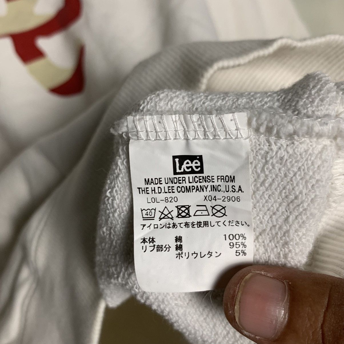 Lee Hoodie white sweatshirt LEE flag printed Size US L / EU 52-54 / 3 - 5 Thumbnail