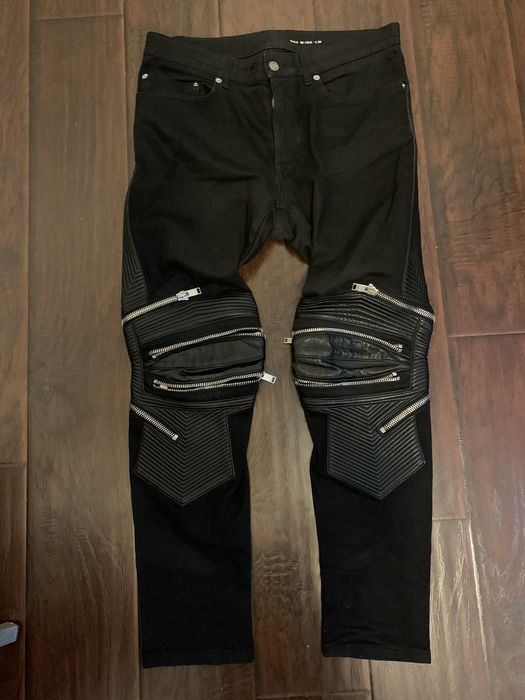 Saint Laurent サンローランbiker denim Saint Laurent Black Denim Biker Jeans XL Saint Laurent Paris