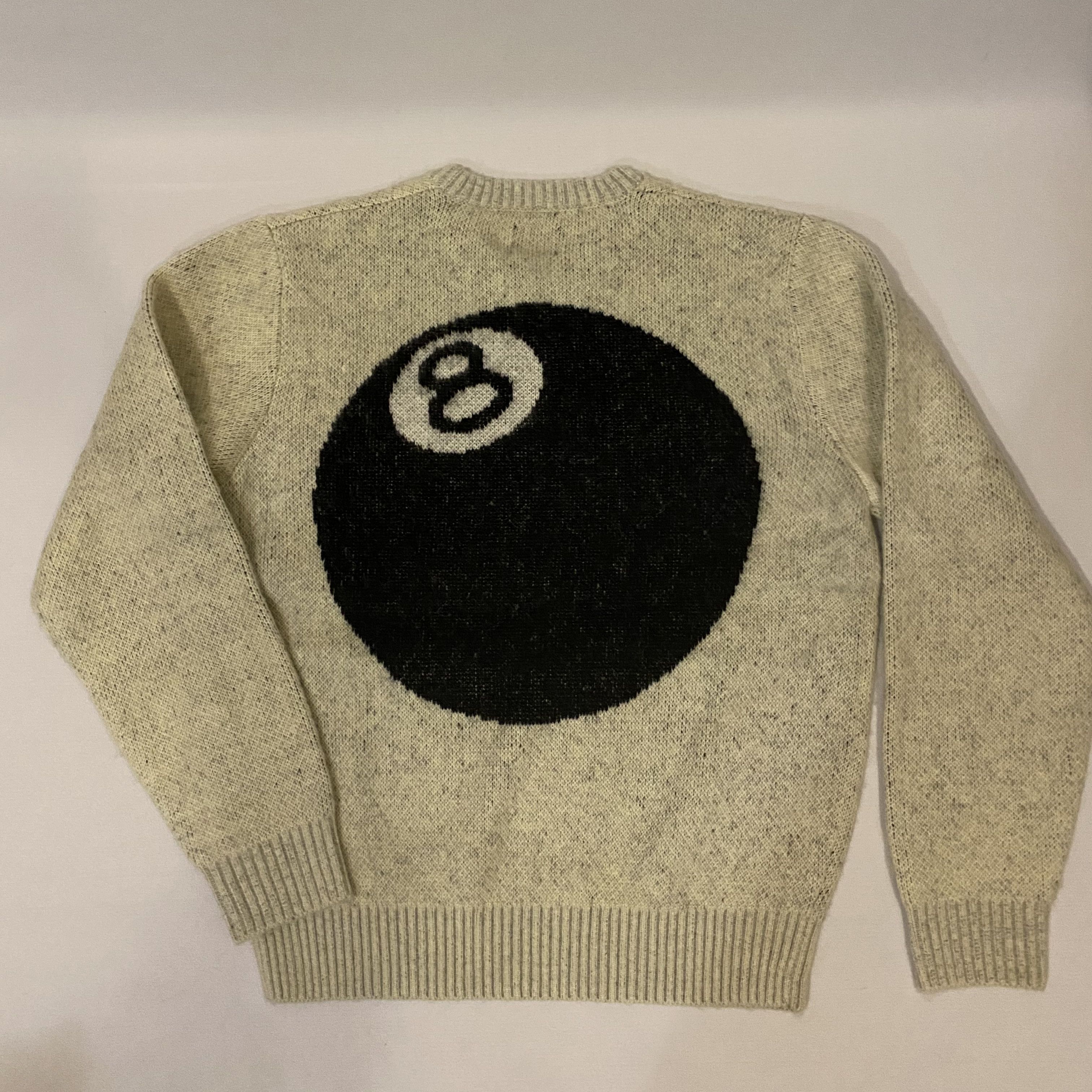 Stussy Stussy 8-ball Heavy Brushed Mohair Sweater Cream Size XL | Grailed