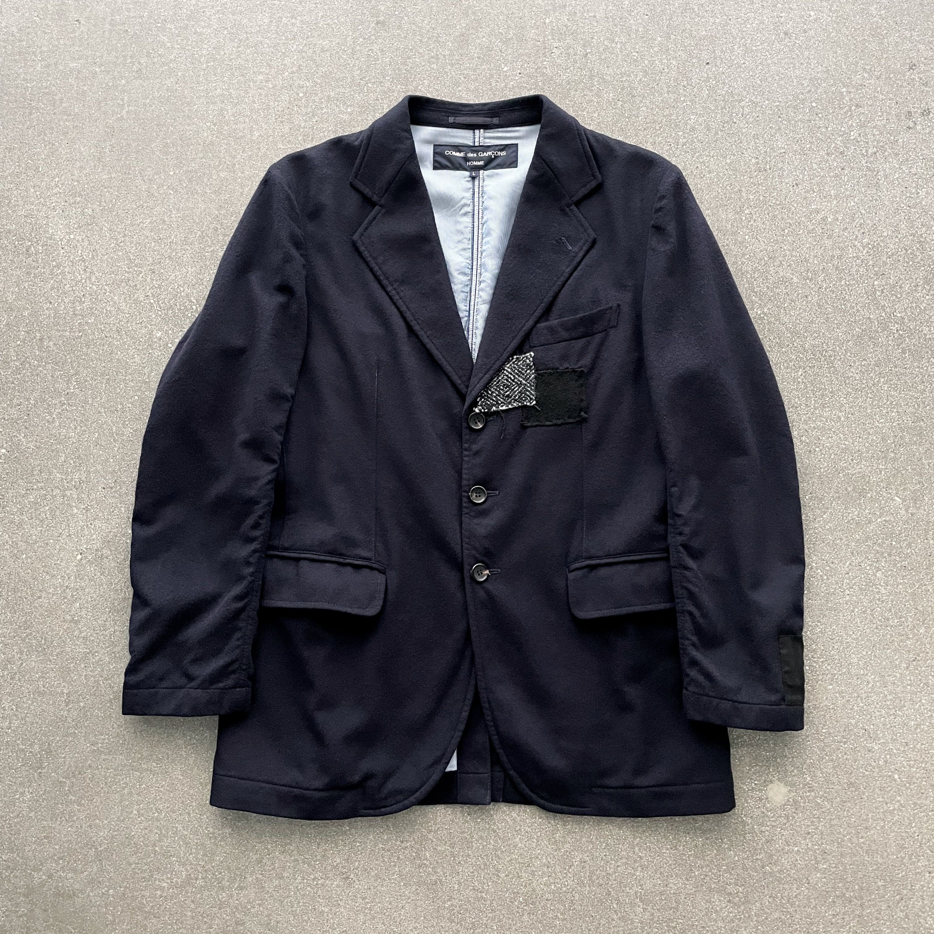 Comme des Garcons Homme AD2014 PATCHWORK WOOL BLAZER - LARGE Size US M / EU 48-50 / 2 - 1 Thumbnail