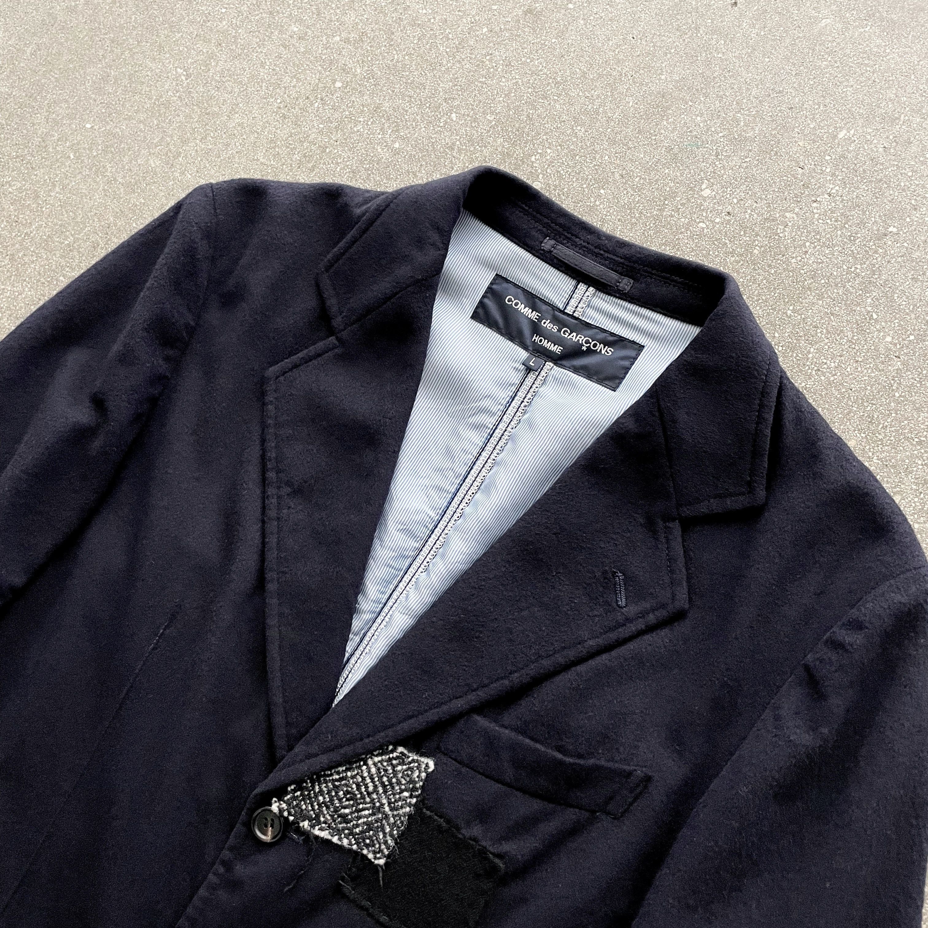 Comme des Garcons Homme AD2014 PATCHWORK WOOL BLAZER - LARGE Size US M / EU 48-50 / 2 - 2 Thumbnail