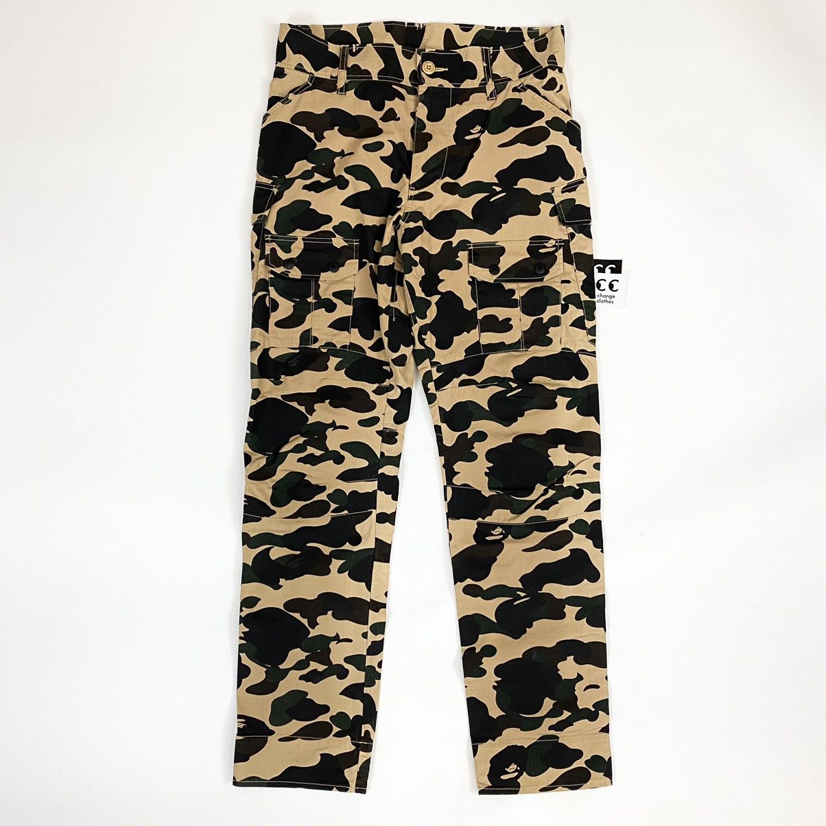 Bape Bape 1st Camo Cargo Pants Small Yellow Shark Nigo 2000s | Grailed