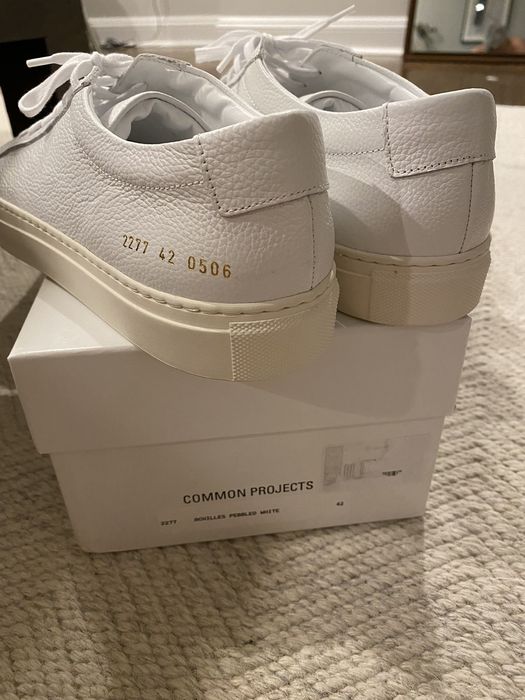 Common Projects Achilles Pebbled Leather White/Cream Sole | Grailed