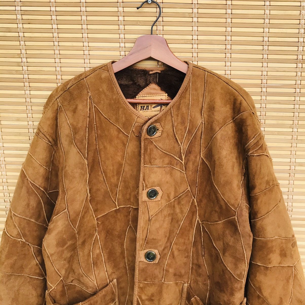image of Hai Sporting Gear x Issey Miyake Vintage H.s Gear Issey Miyake Patchworks Leather Sherpa in Brown (