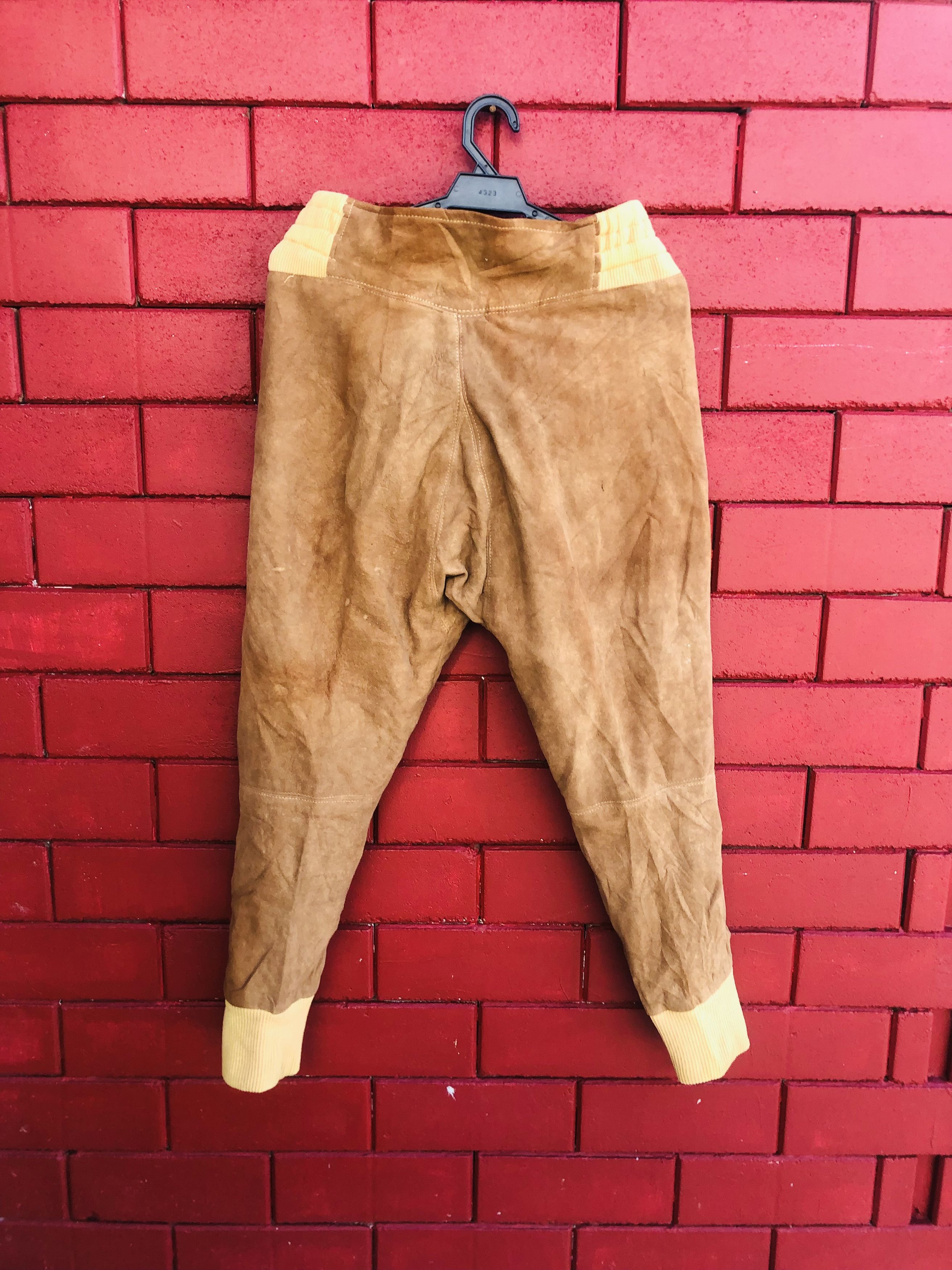 Genuine Leather × Japanese Brand Vintage Designer Leather Pant Travis Scott Fashion Style Size US 33 - 2 Thumbnail