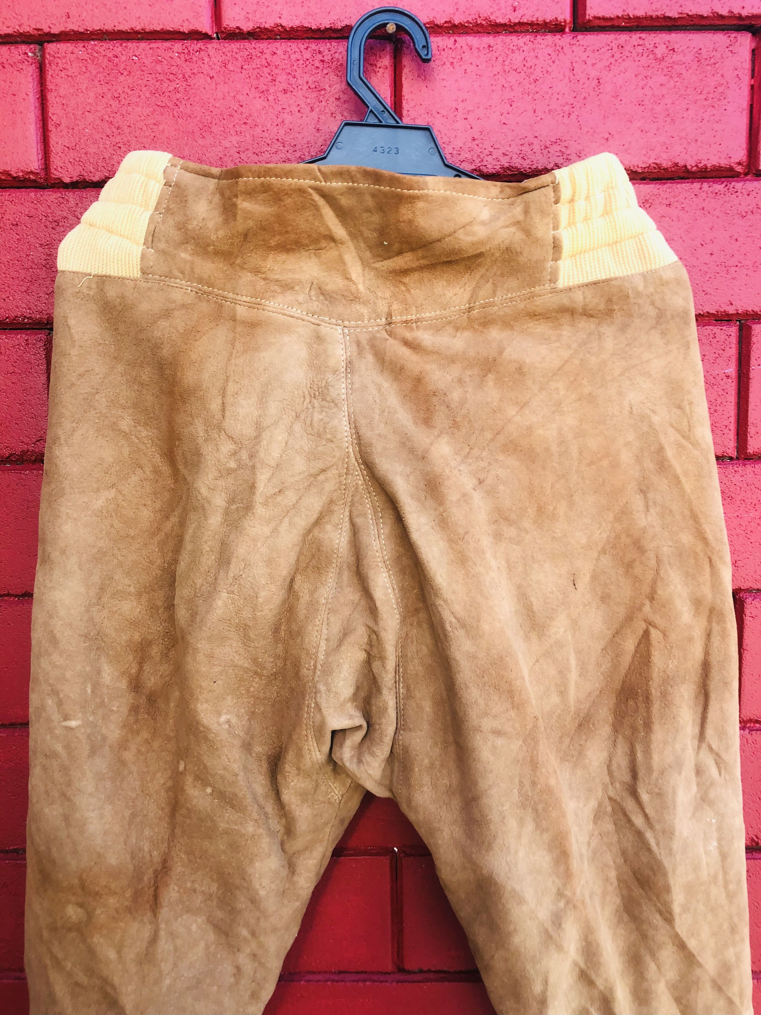 Genuine Leather × Japanese Brand Vintage Designer Leather Pant Travis Scott Fashion Style Size US 33 - 4 Thumbnail