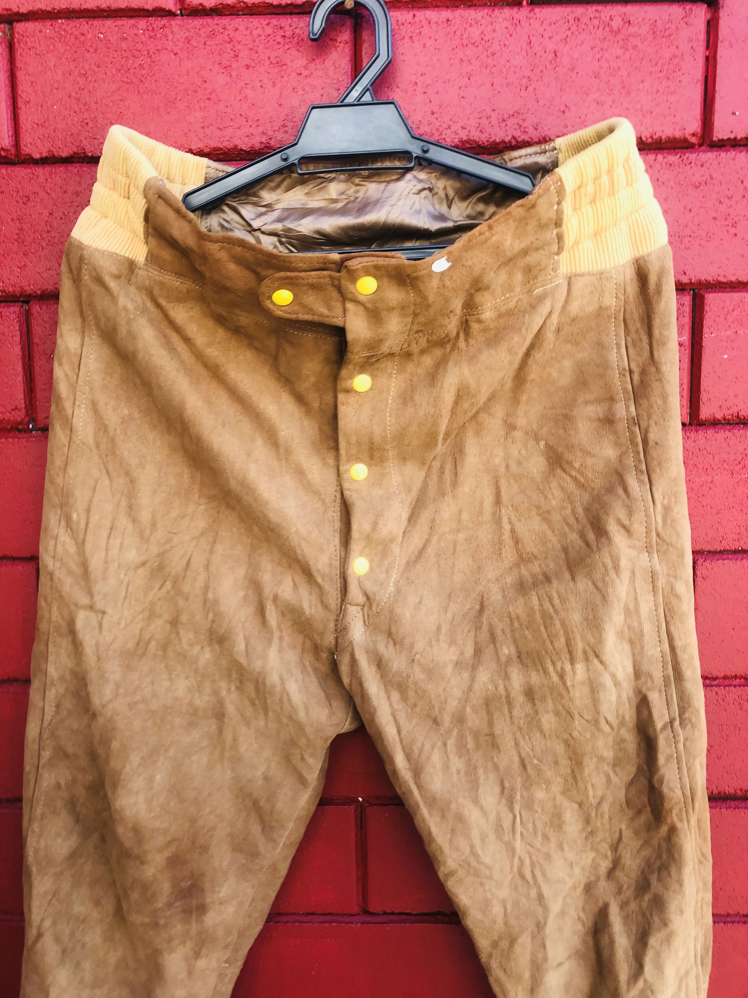 Genuine Leather × Japanese Brand Vintage Designer Leather Pant Travis Scott Fashion Style Size US 33 - 3 Thumbnail