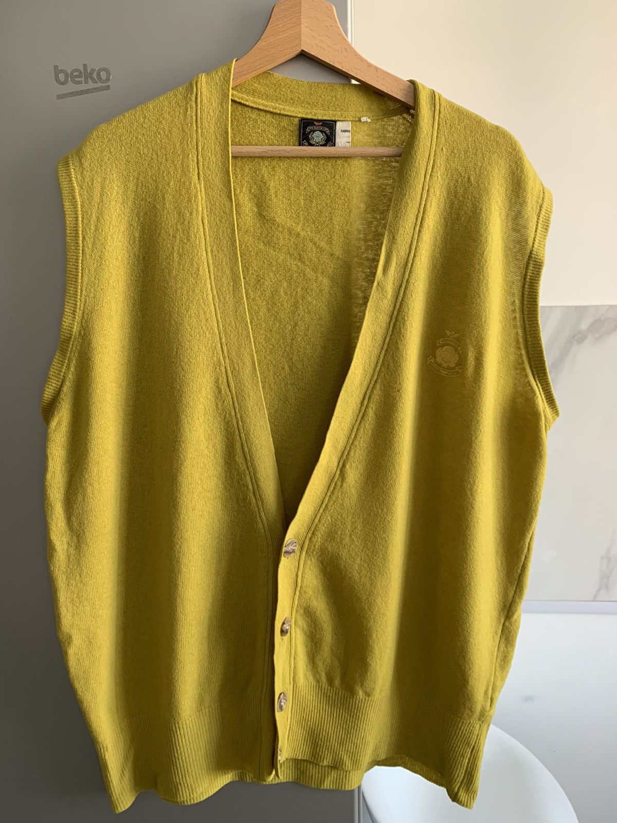 Emporio Armani × Vintage 80s rare emperio armani wool lime vest Size US XL / EU 56 / 4 - 18 Thumbnail