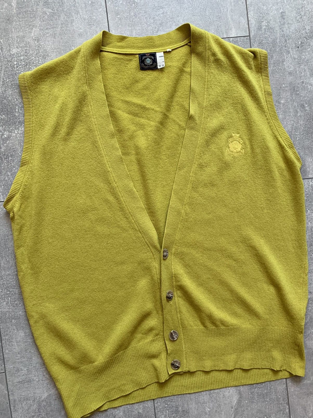 Emporio Armani × Vintage 80s rare emperio armani wool lime vest Size US XL / EU 56 / 4 - 1 Thumbnail