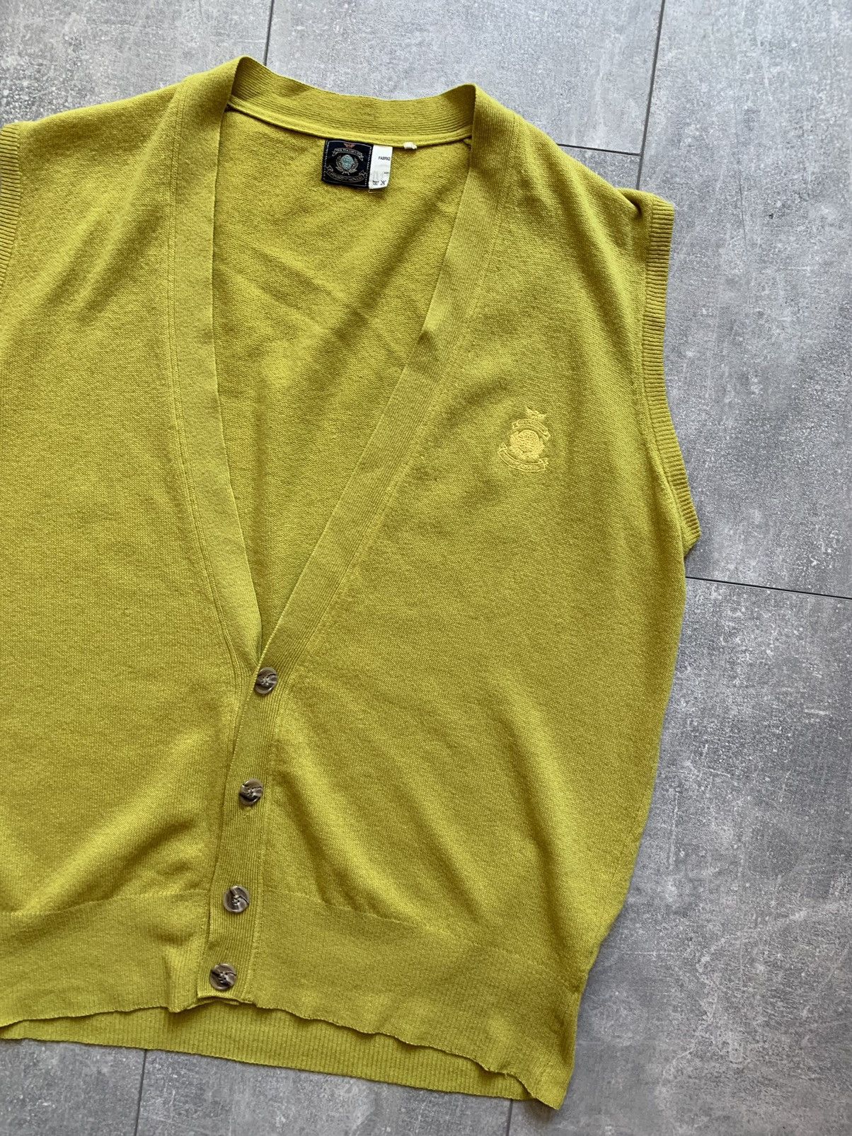 Emporio Armani × Vintage 80s rare emperio armani wool lime vest Size US XL / EU 56 / 4 - 3 Thumbnail
