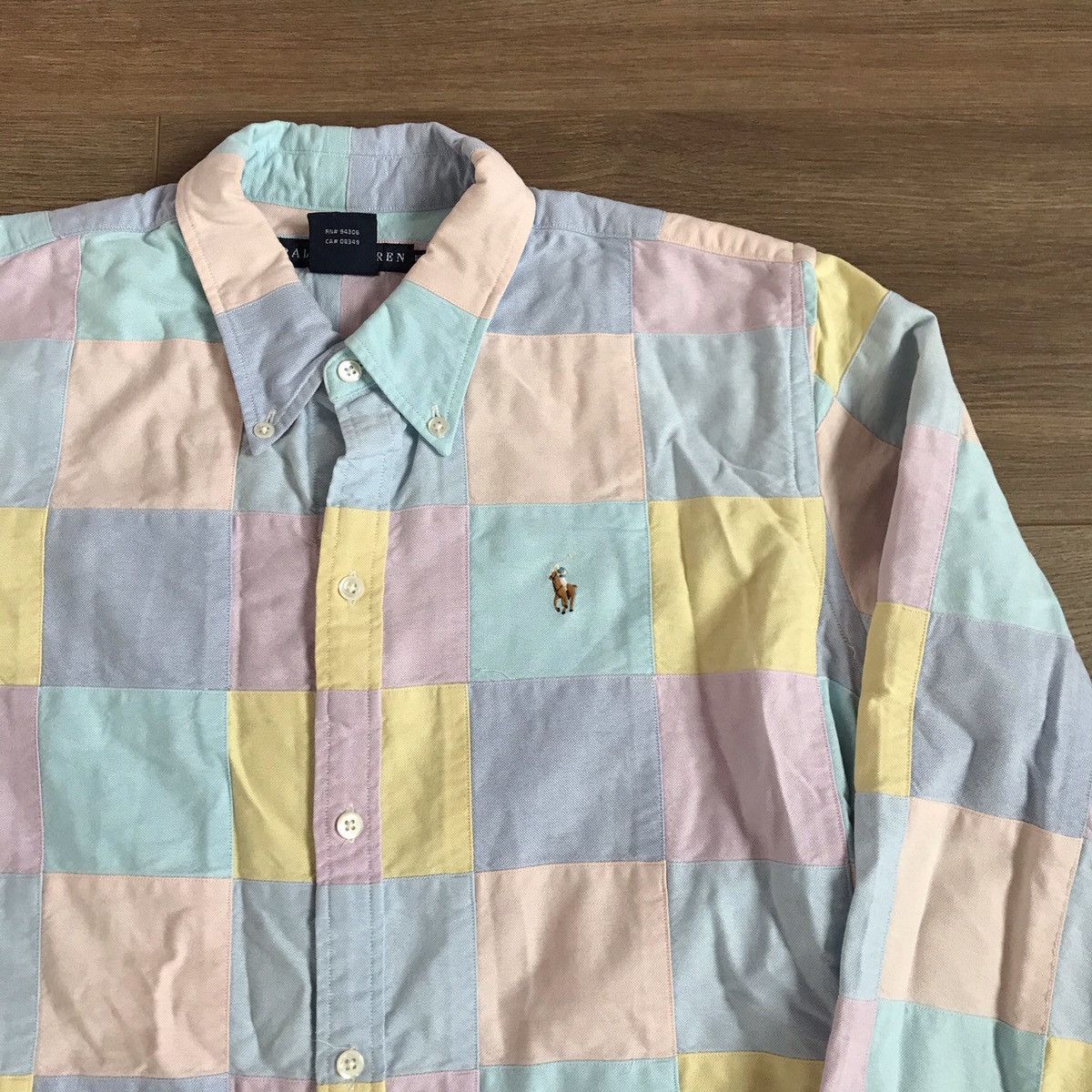 Polo Ralph Lauren Vintage Vintage Ralph Lauren shirt Colour Block Patchwork pastel Grailed