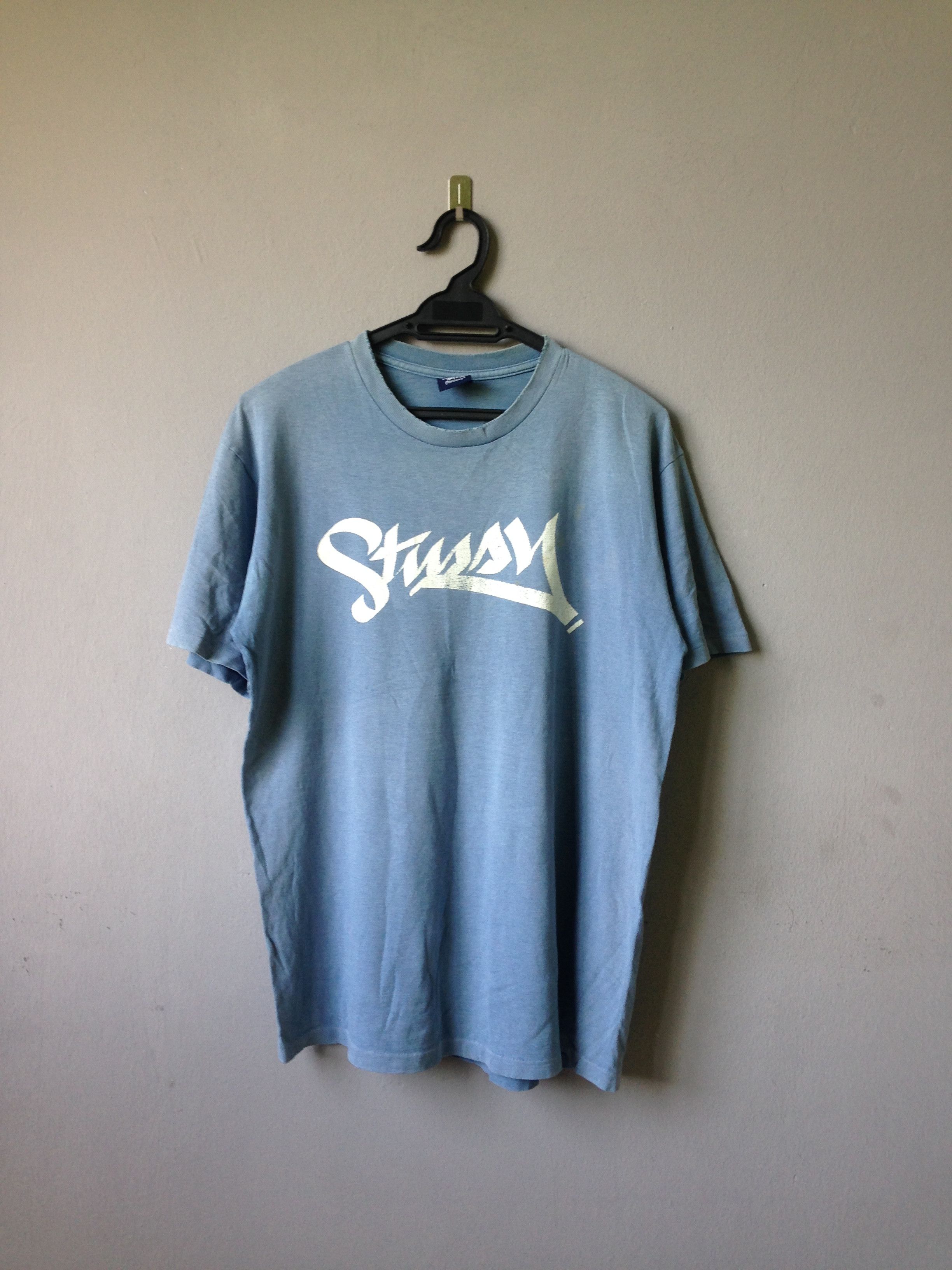 VINTAGE NAVY STUSSY 80S SINGLE STITCH FLUBBER popular USA TSHIRT L