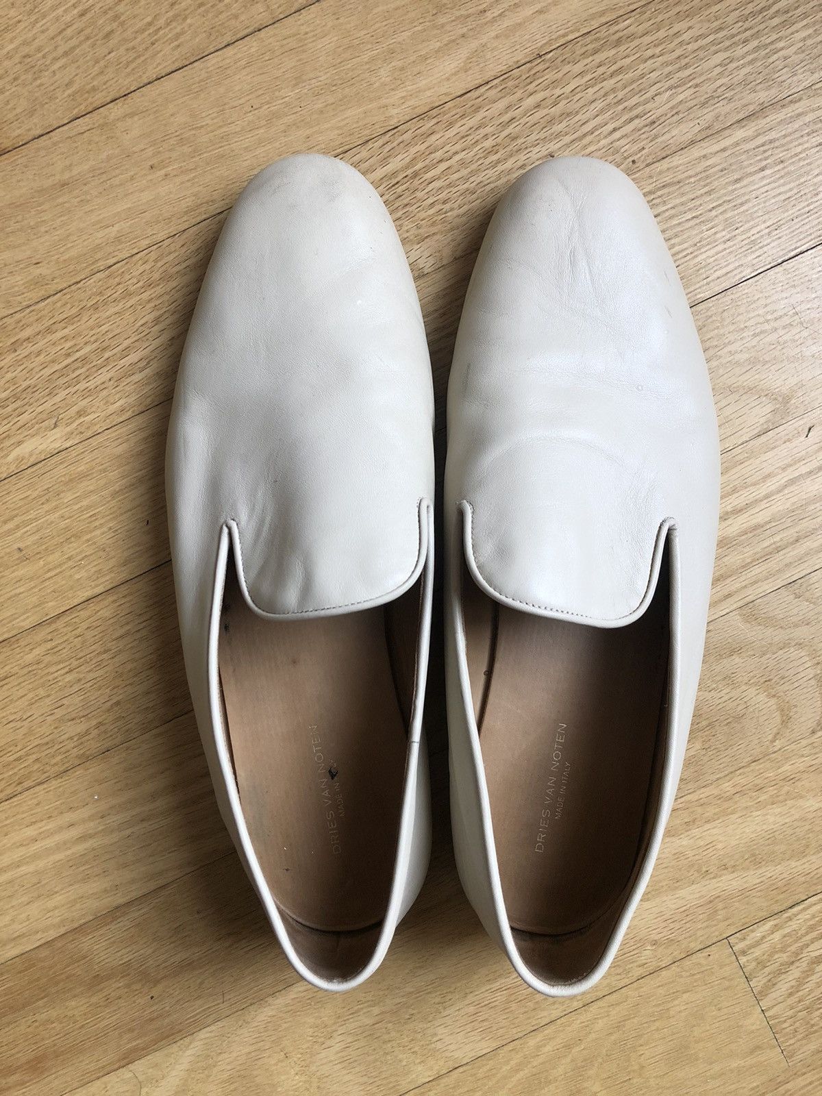 Dries Van Noten Dries Van Noten Offwhite Leather Loafer EU43 Size US 10 / EU 43 - 2 Thumbnail