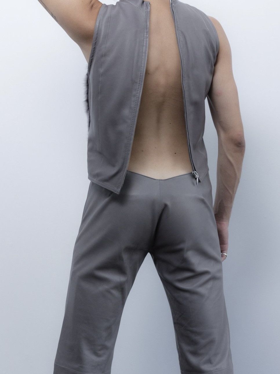 Ludovic De Saint Sernin Lambskin leather curved waist pant Size US 32 / EU 48 - 4 Thumbnail