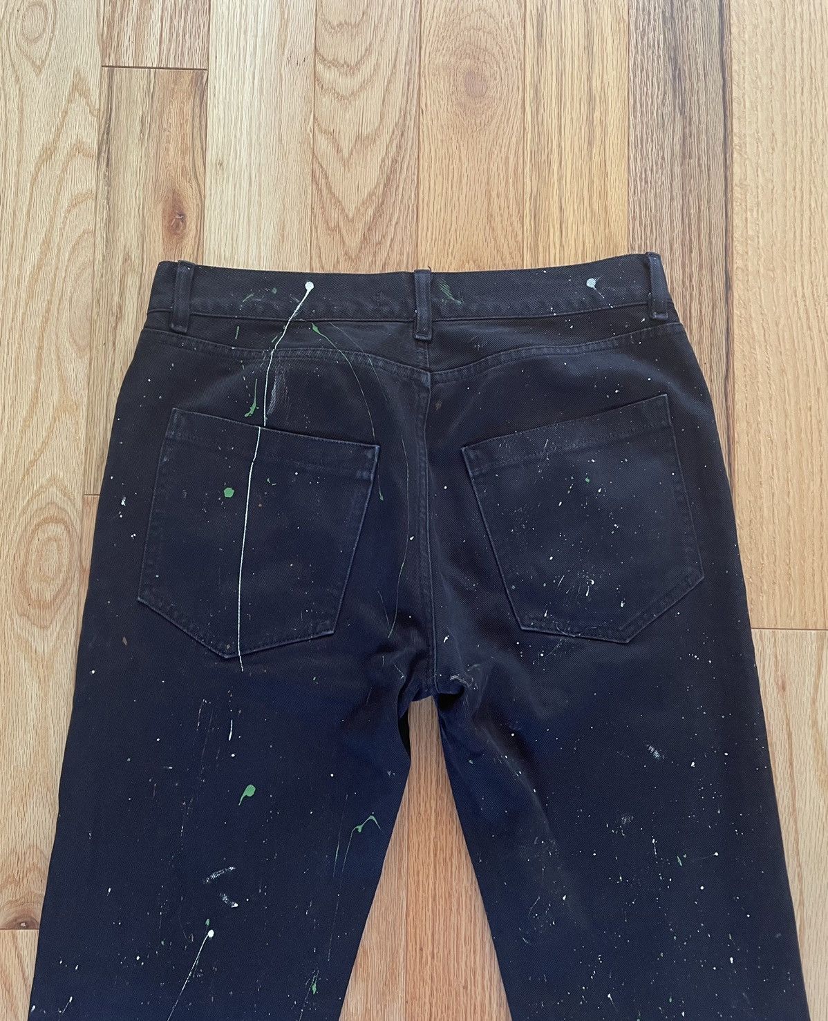 Raf Simons Raf by Raf Simons Paint Splattered Black Denim Size US 31 - 6 Thumbnail