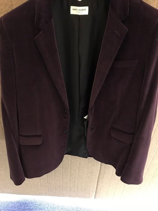 Saint Laurent Paris Evening Blazer In Purple Velvet Size US L / EU 52-54 / 3 - 1 Preview