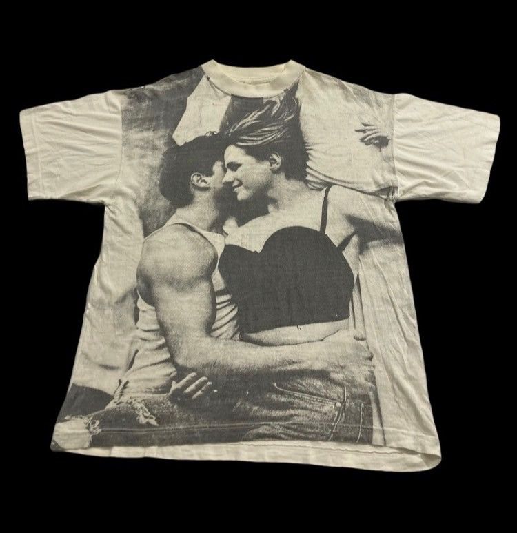 Print all over me black white sexy couple all over print ovp tee