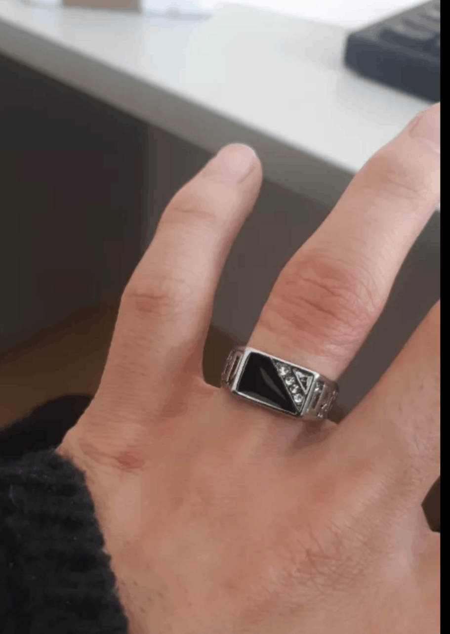 Other Black Enamel Ring Size ONE SIZE - 3 Thumbnail