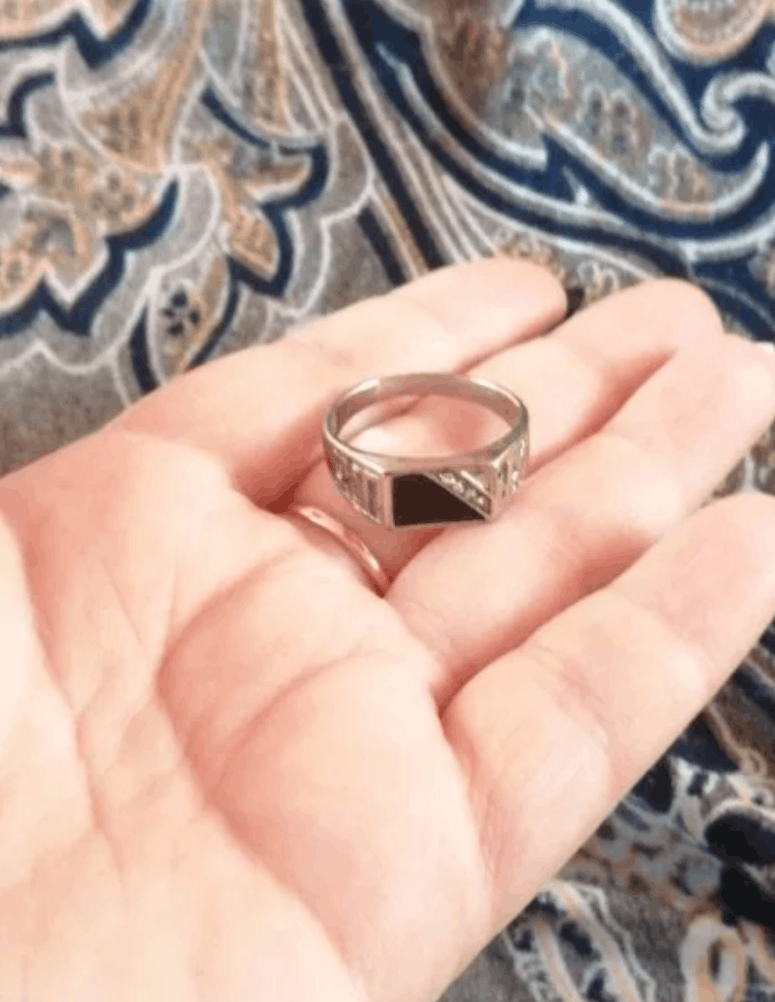 Other Black Enamel Ring Size ONE SIZE - 2 Thumbnail