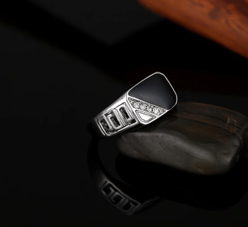 Other Black Enamel Ring Size ONE SIZE - 5 Thumbnail