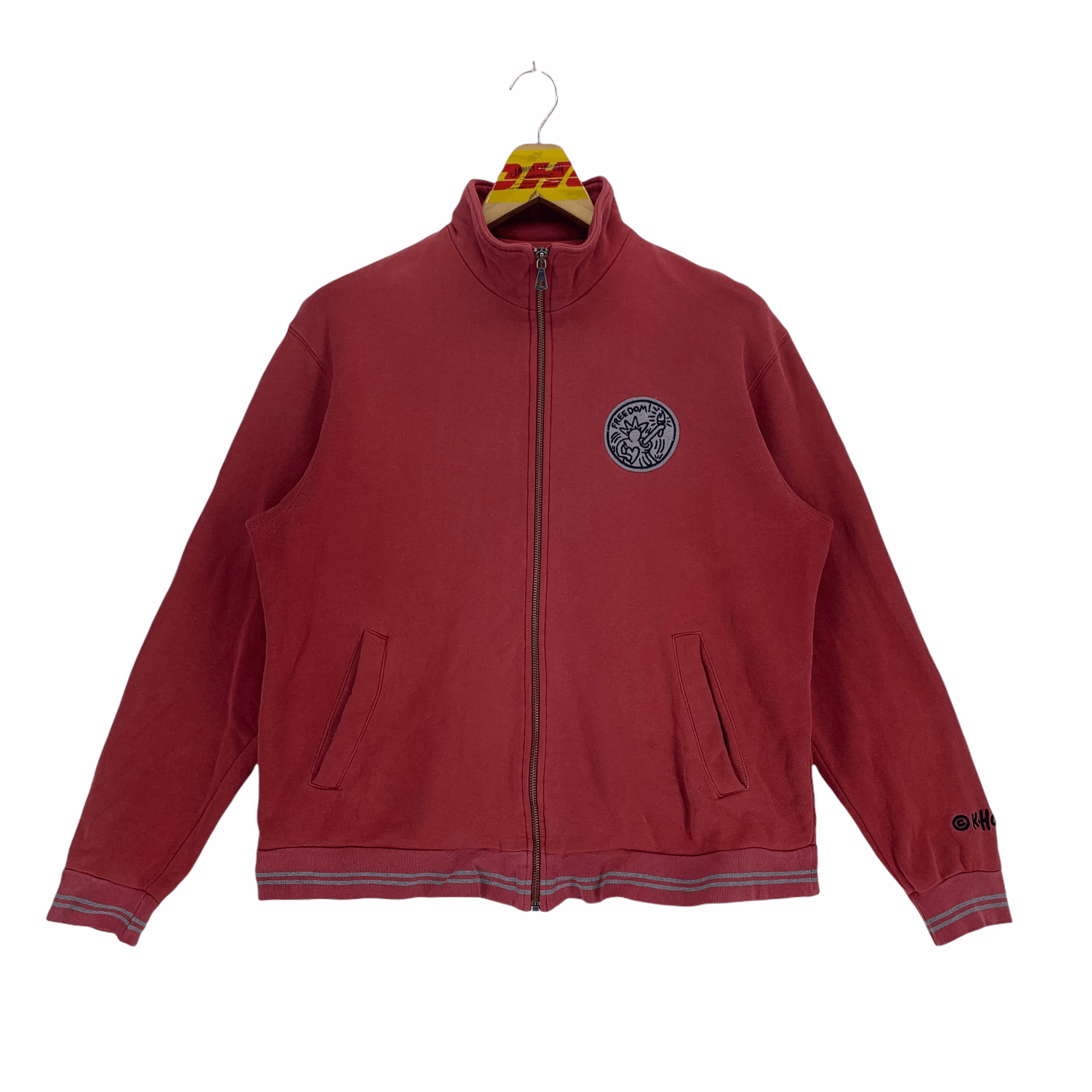 Keith Haring Keith Haring Freedom Zip Up Red Sweater Jacket #3179-39 Size US L / EU 52-54 / 3 - 1 Thumbnail