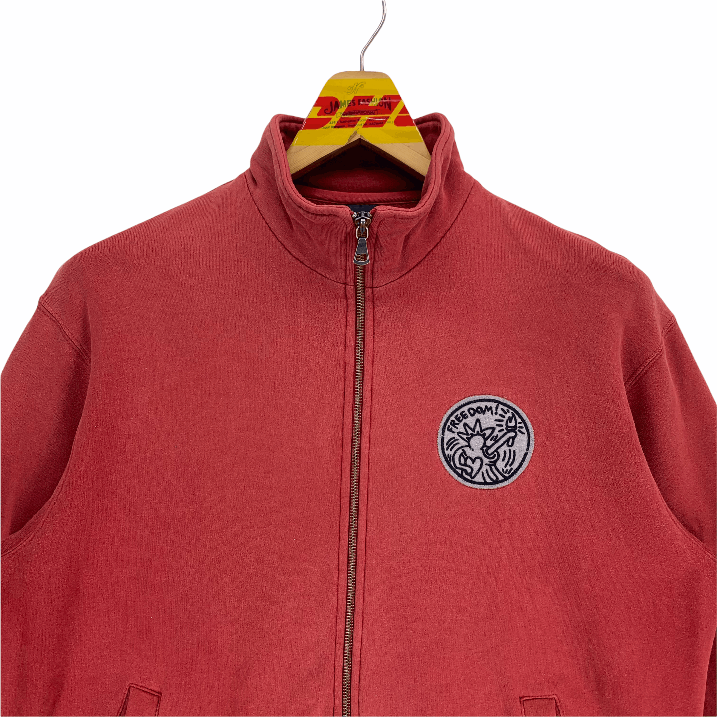 Keith Haring Keith Haring Freedom Zip Up Red Sweater Jacket #3179-39 Size US L / EU 52-54 / 3 - 2 Thumbnail