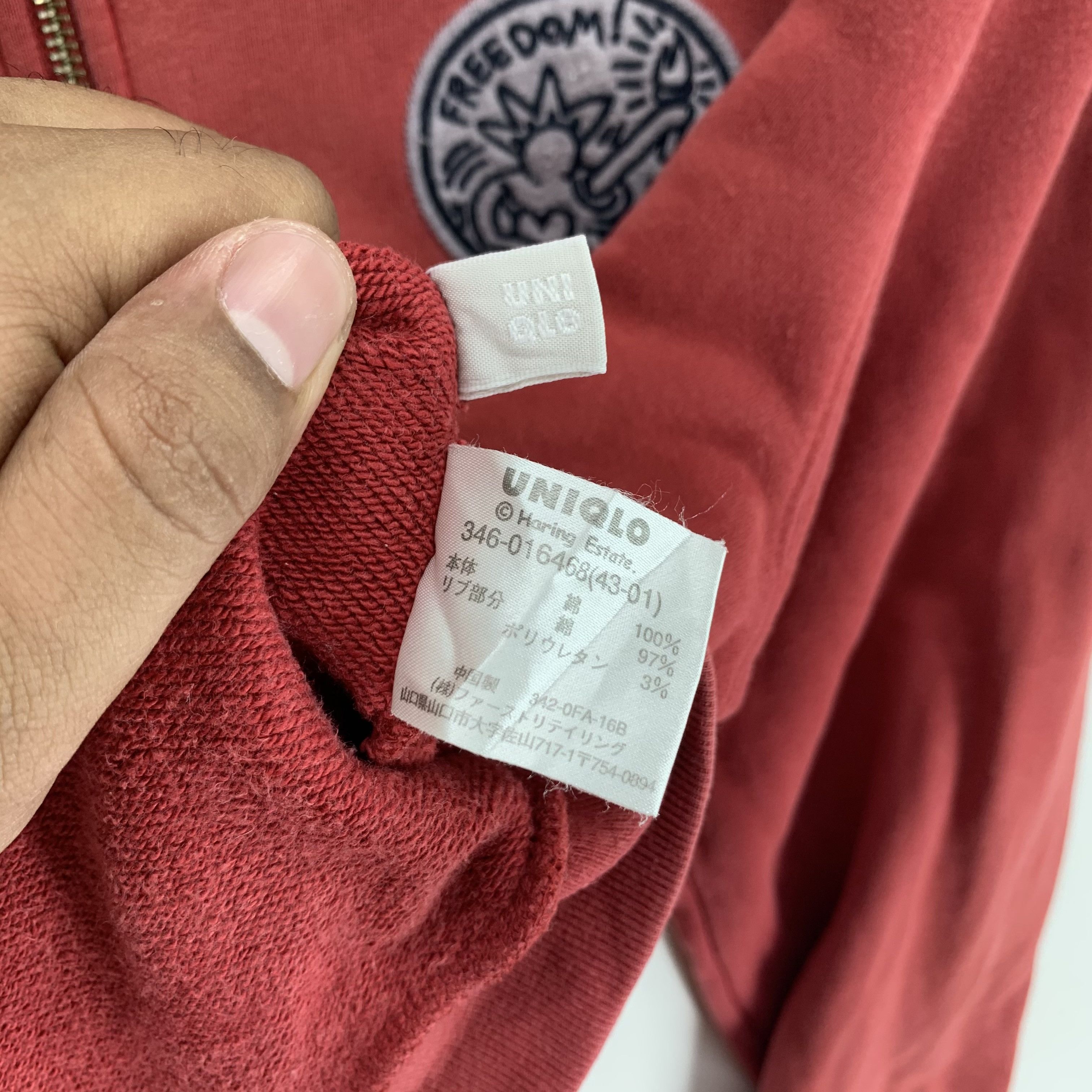 Keith Haring Keith Haring Freedom Zip Up Red Sweater Jacket #3179-39 Size US L / EU 52-54 / 3 - 8 Thumbnail