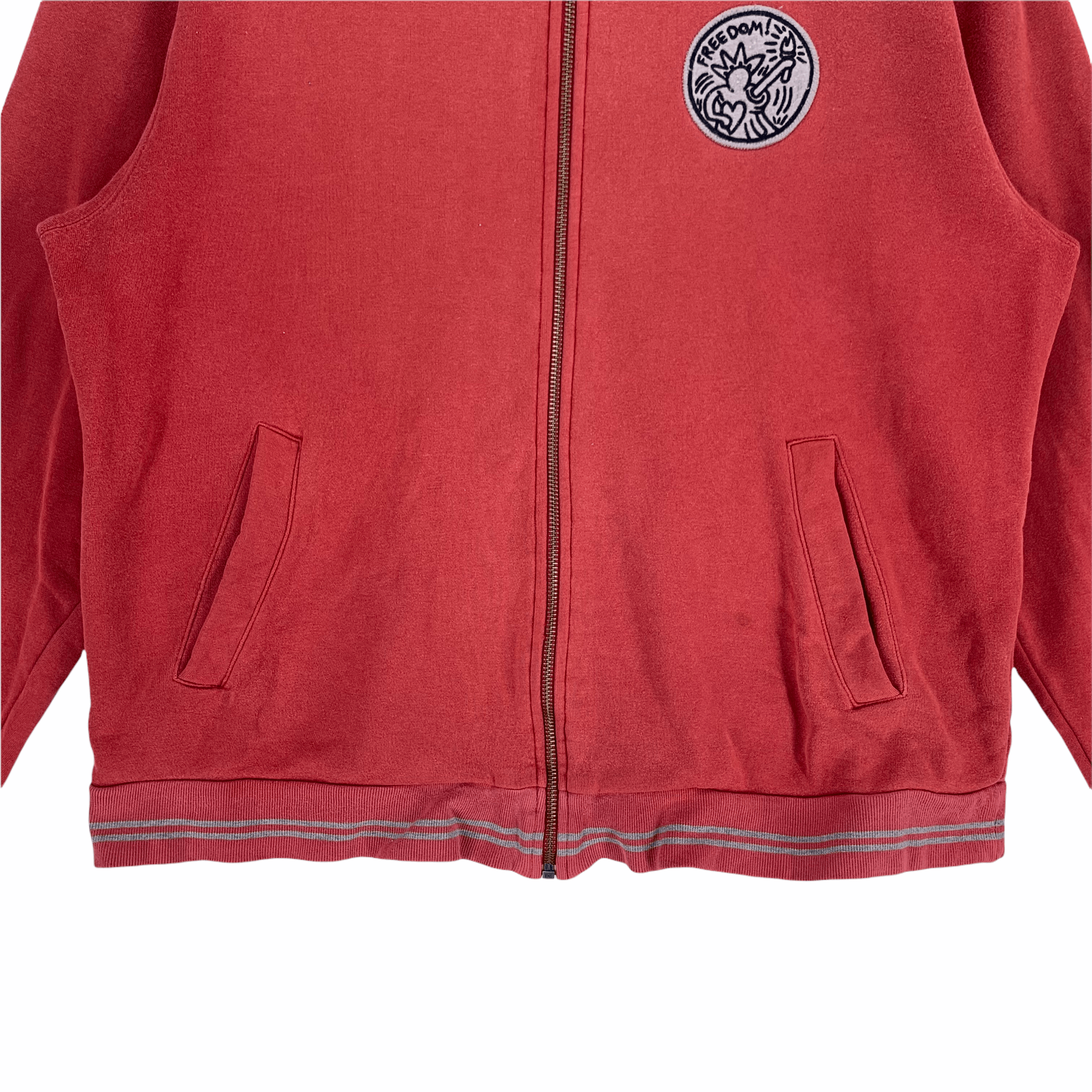 Keith Haring Keith Haring Freedom Zip Up Red Sweater Jacket #3179-39 Size US L / EU 52-54 / 3 - 4 Thumbnail