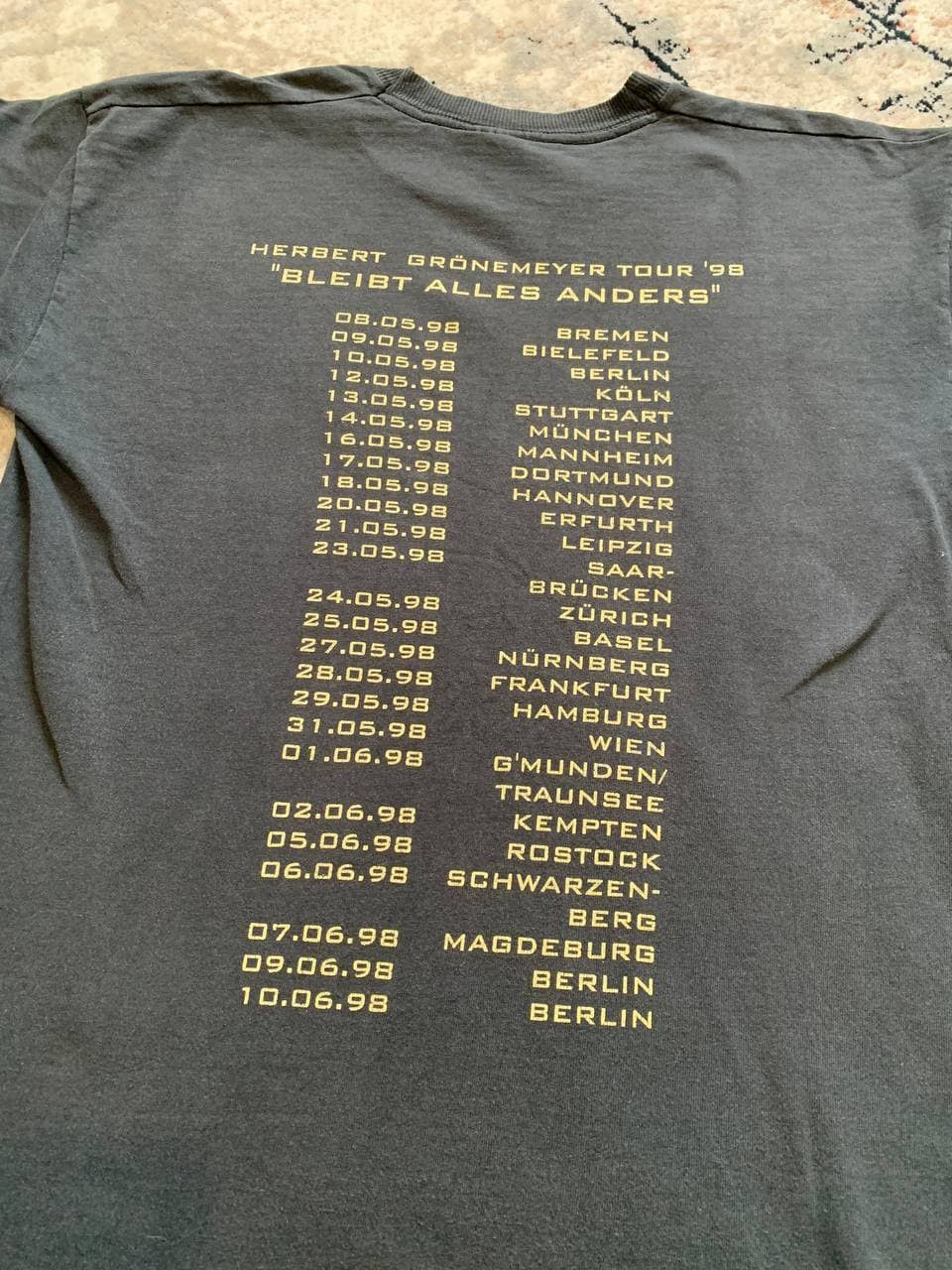 Band Tees Herbert Grönemeyer Vintage Tour 1998s Size US M / EU 48-50 / 2 - 3 Thumbnail