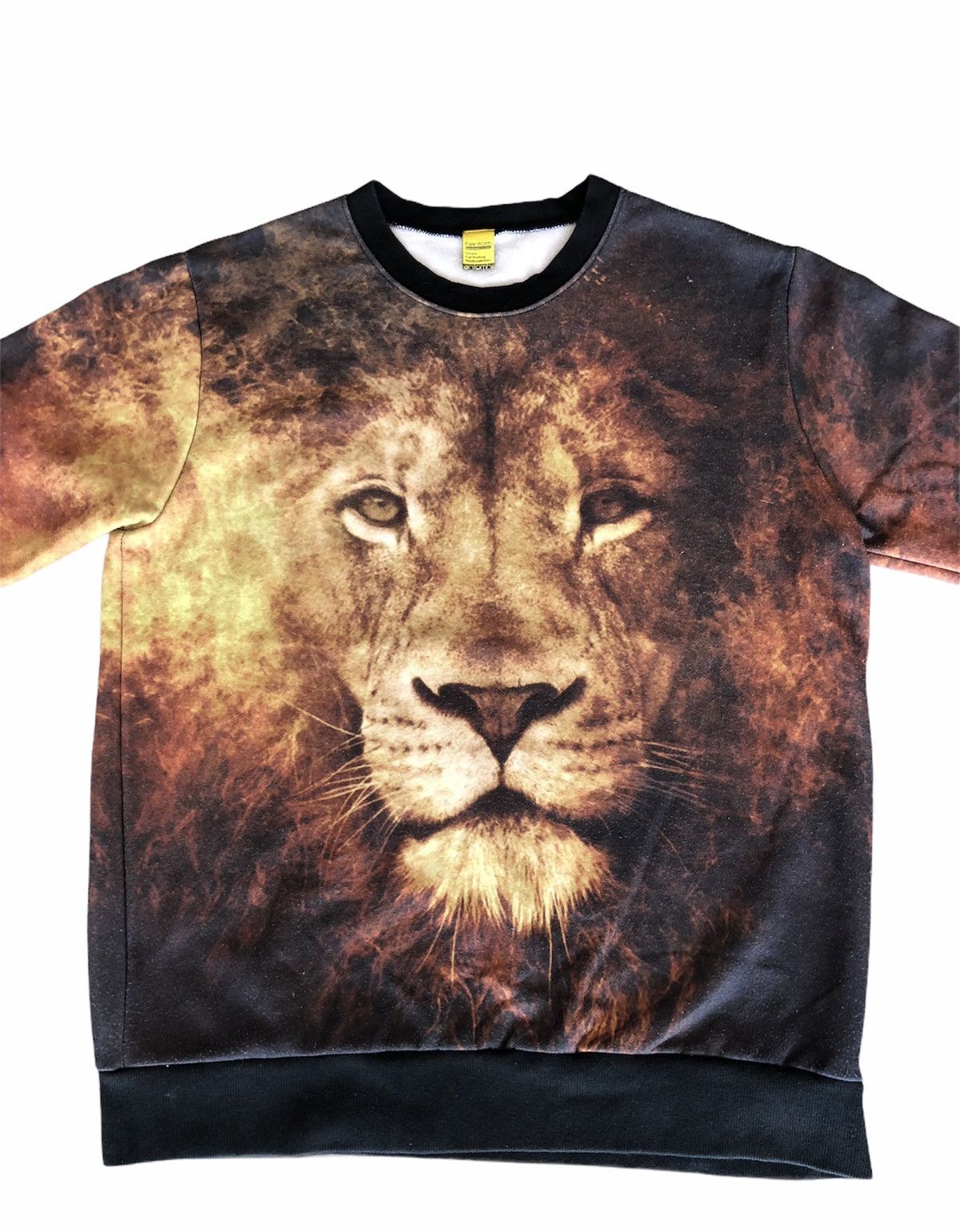 Handmade Vintage Sweatshirt Lion Handmate Item Full Print Mirror Size US L / EU 52-54 / 3 - 2 Thumbnail