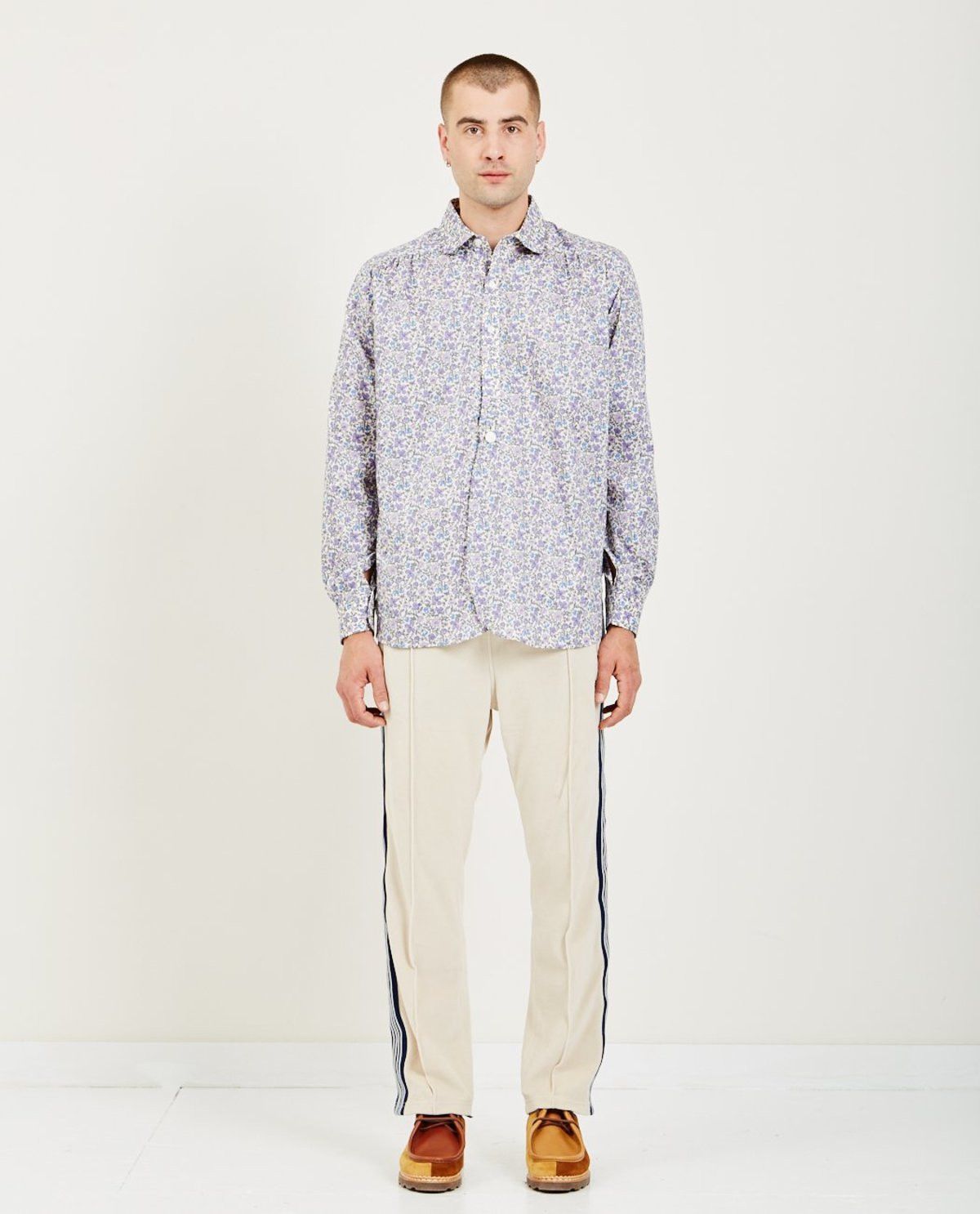 Needles × Nepenthes Round Collar EDW Gather Shirt in Lavender (SS19) Size US S / EU 44-46 / 1 - 2 Thumbnail