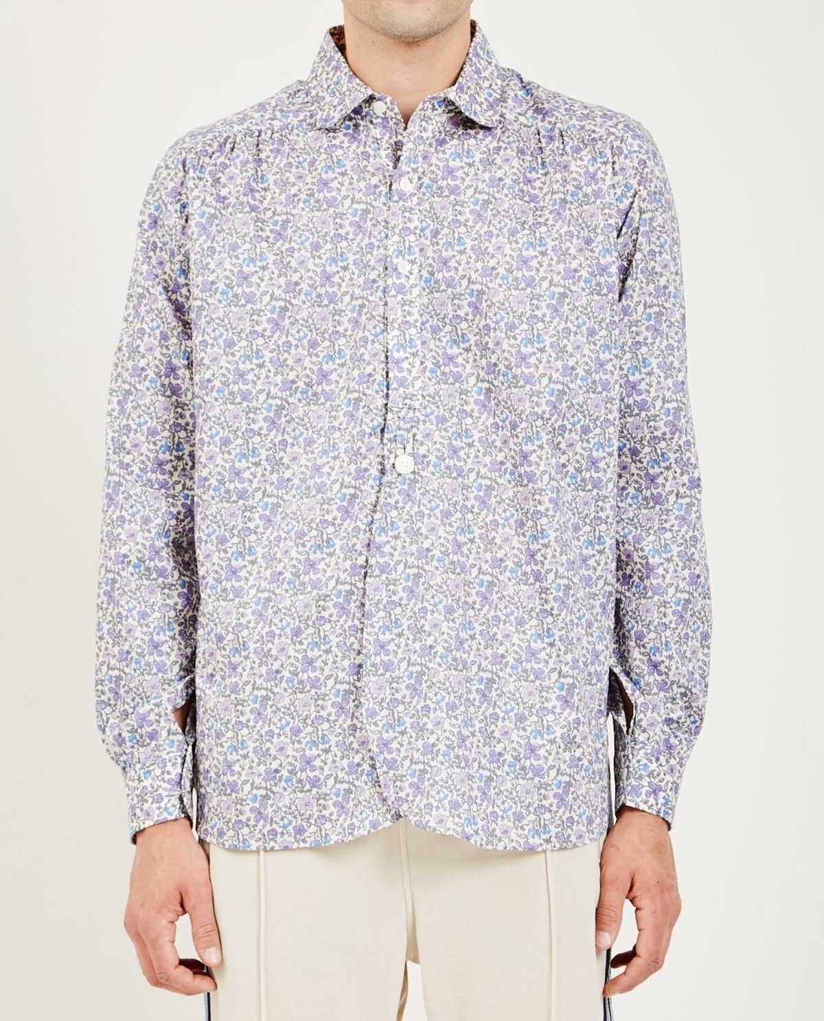 Needles × Nepenthes Round Collar EDW Gather Shirt in Lavender (SS19) Size US S / EU 44-46 / 1 - 1 Thumbnail