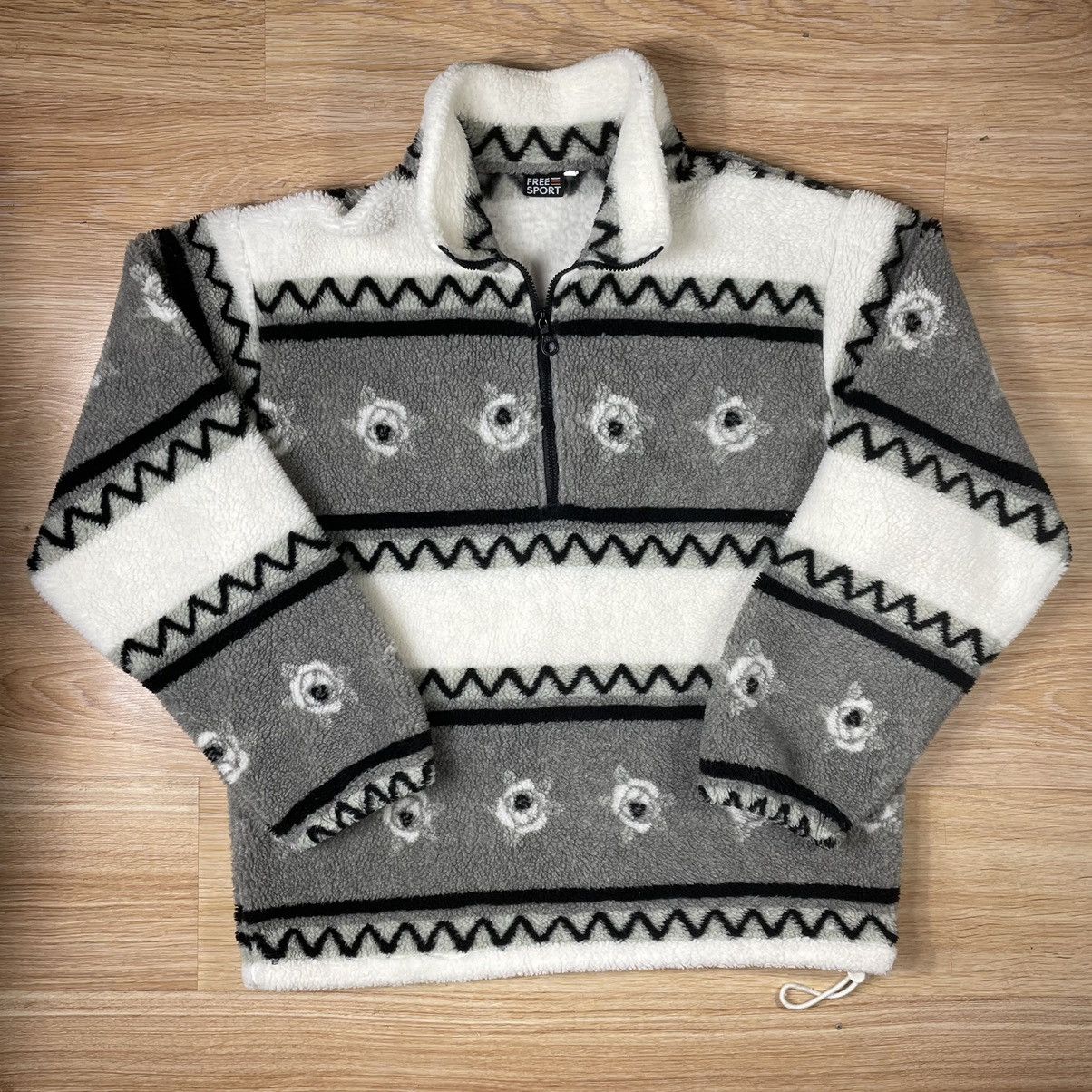 Vintage Rare Vintage Ski Half Zip Riri Fleece Sweater Roses Pattern Size US L / EU 52-54 / 3 - 1 Thumbnail